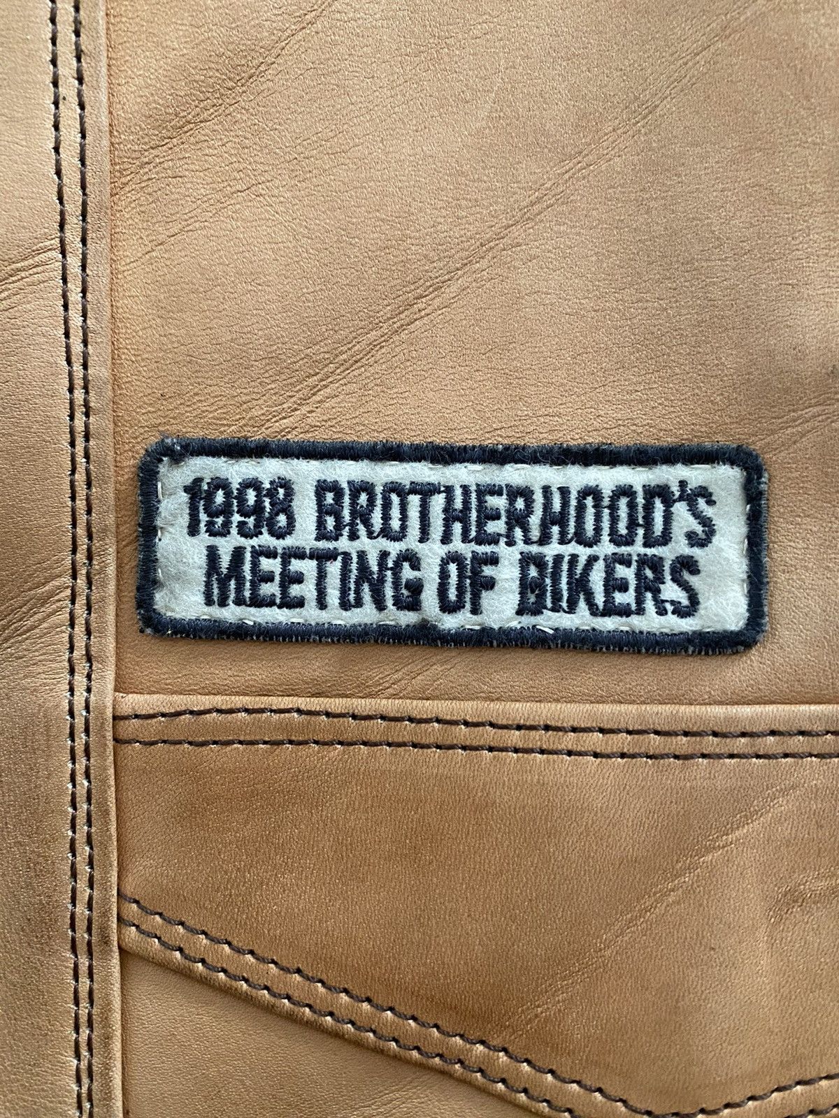 Liberty Vintage leather 1998 Brotherhoods Biker Vest cowboy design Size US L / EU 52-54 / 3 - 15 Thumbnail