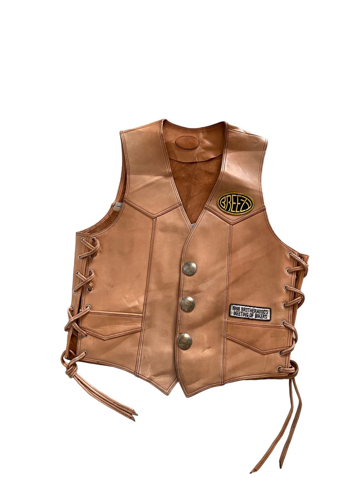 Liberty Vintage leather 1998 Brotherhoods Biker Vest cowboy design Size US L / EU 52-54 / 3 - 8 Thumbnail