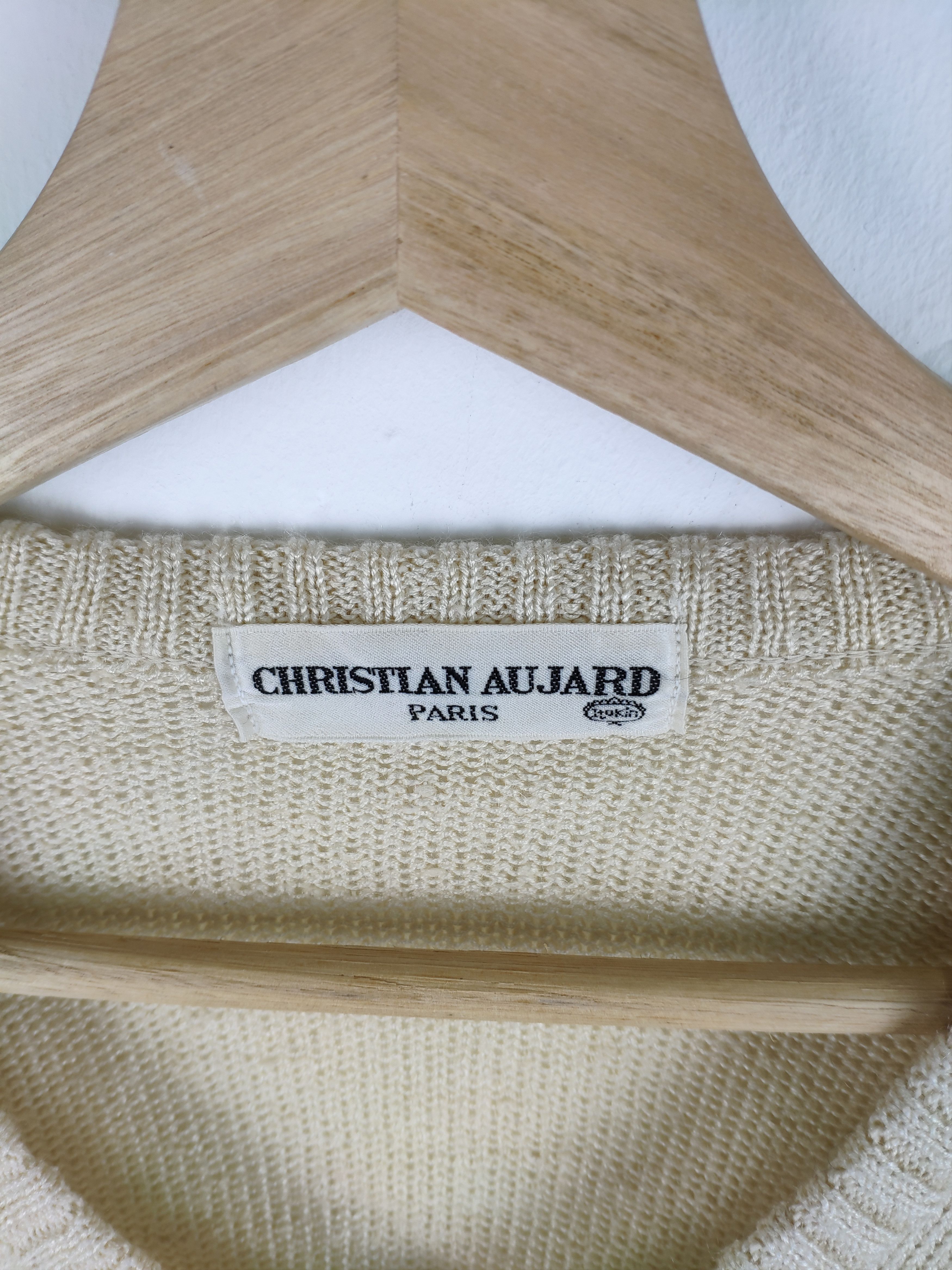 Designer × Japanese Brand × Vintage Christian Aujard Wool Knit Sweater V Neck Size S / US 4 / IT 40 - 4 Thumbnail