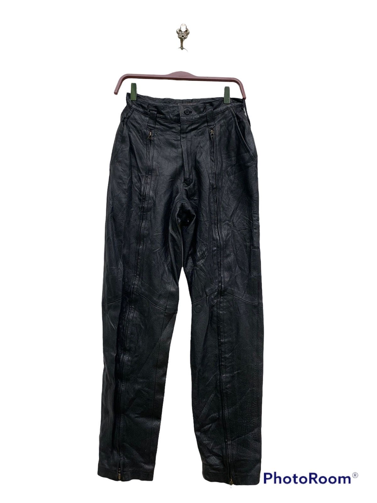 image of Need Gone Asap Issey Miyake Men Leather Pants (Size 28)