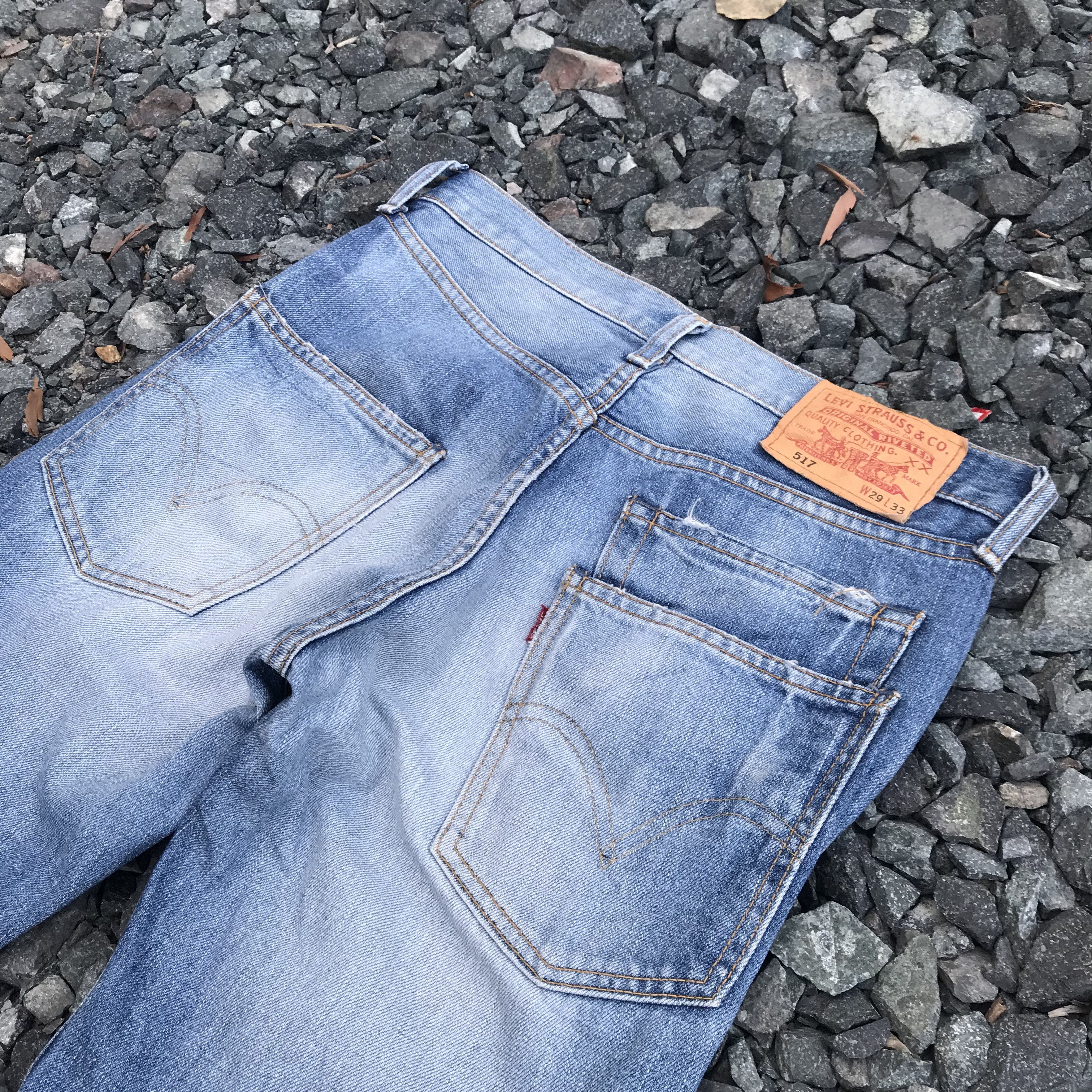 Levi's RARE Vintage Levis 517 FLARED distressed double pocket l Size US 29 - 10 Thumbnail