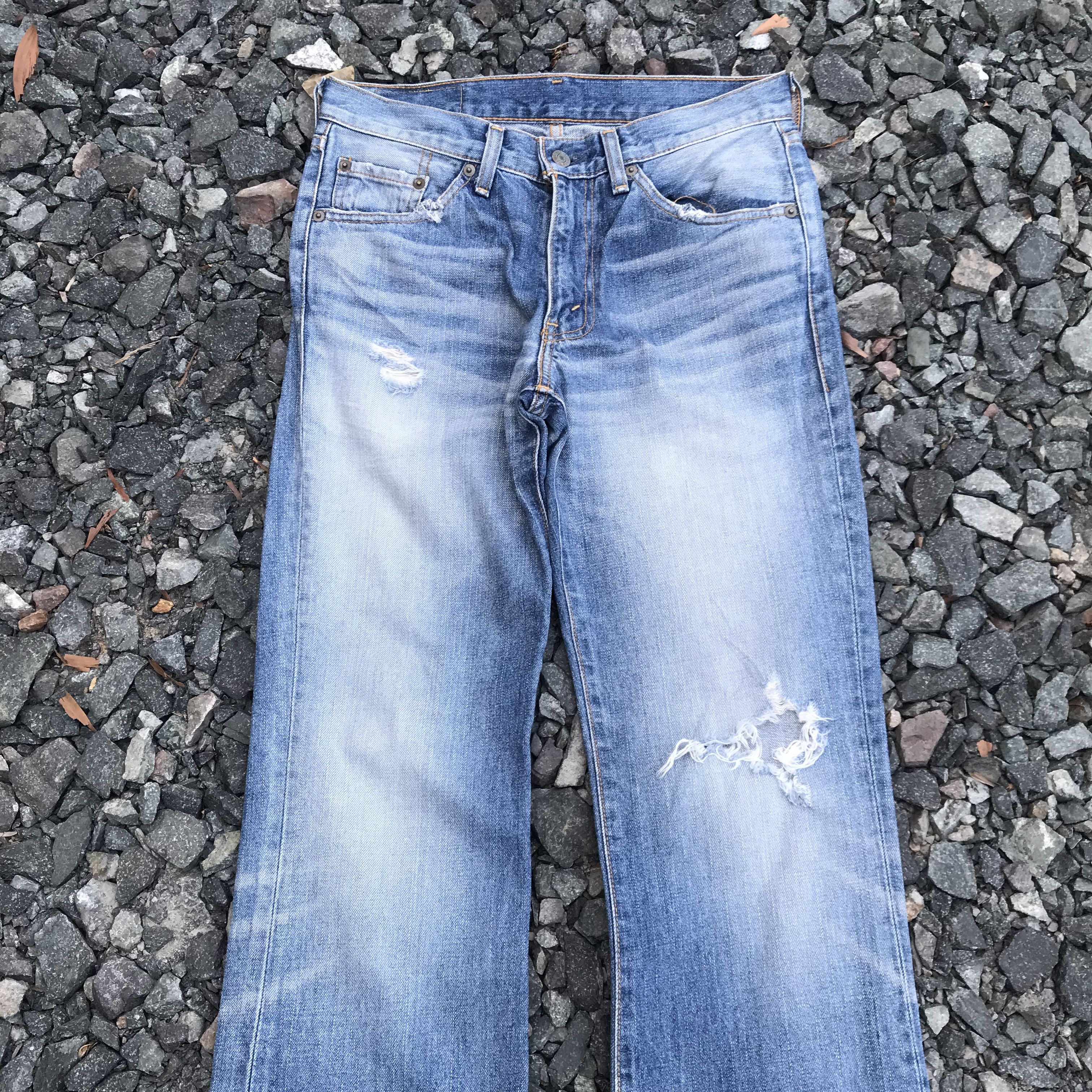Levi's RARE Vintage Levis 517 FLARED distressed double pocket l Size US 29 - 4 Thumbnail
