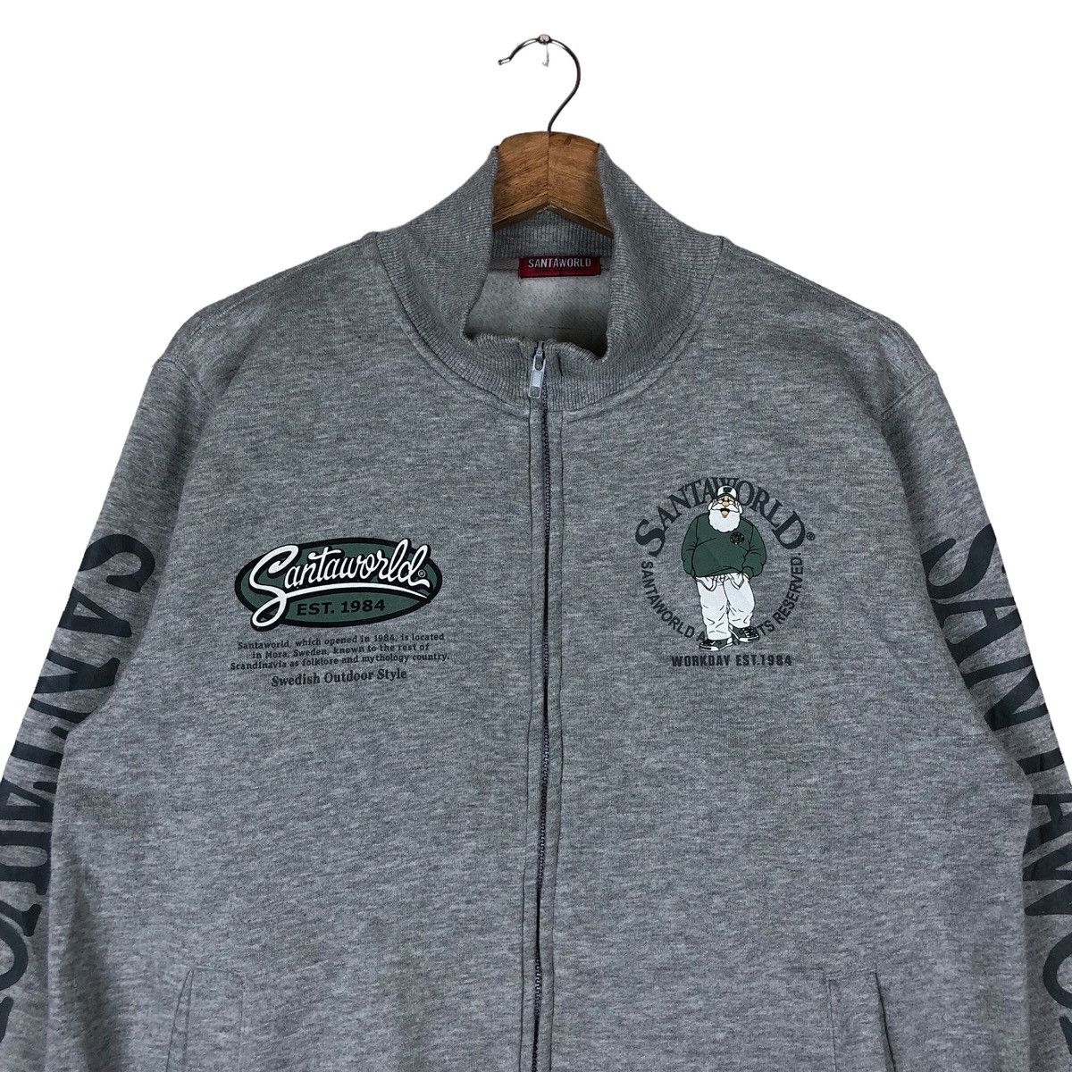 Santa Cruz Skateboards Vintage Y2K Santa World Sleeve Spellout Zip Up Sweatshirt Size US M / EU 48-50 / 2 - 2 Thumbnail