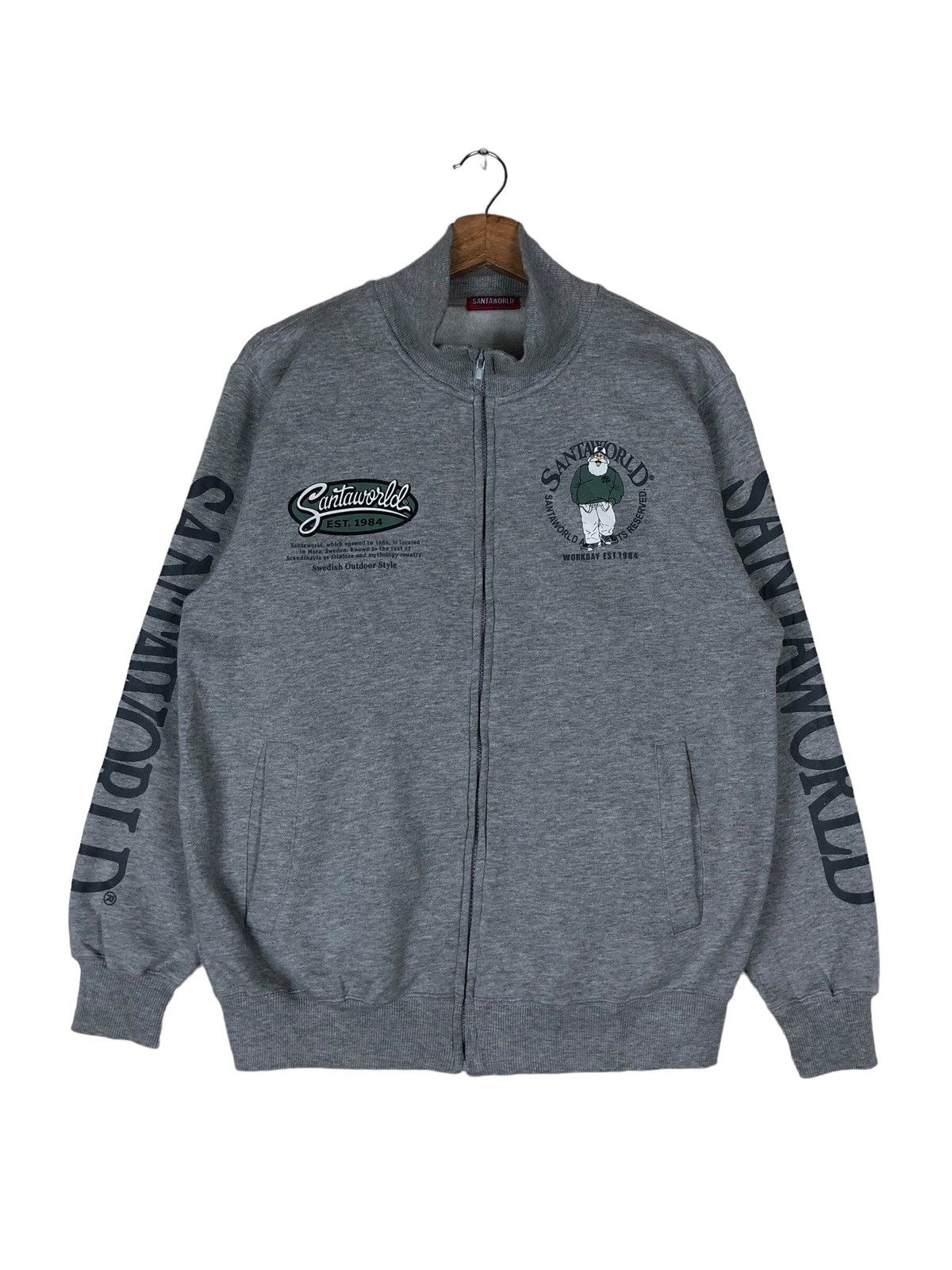 Santa Cruz Skateboards Vintage Y2K Santa World Sleeve Spellout Zip Up Sweatshirt Size US M / EU 48-50 / 2 - 1 Thumbnail