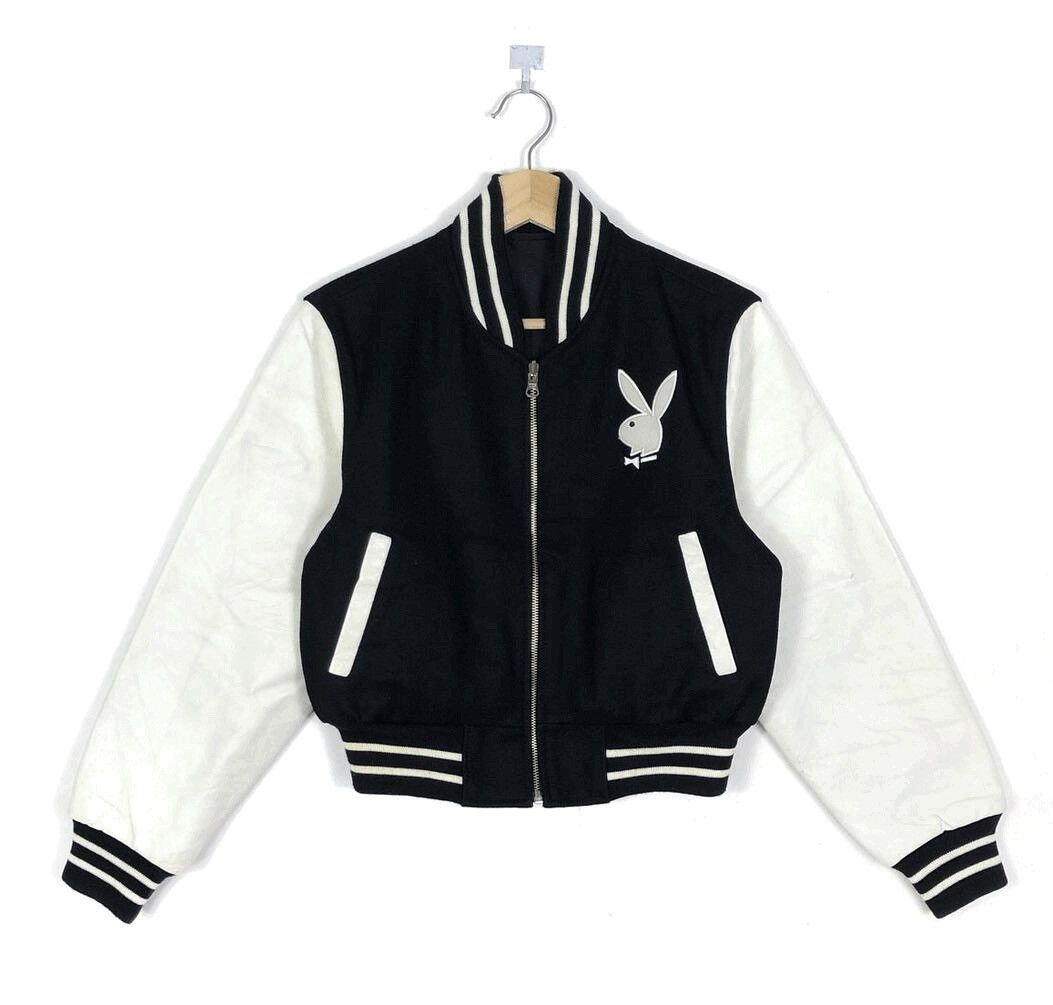 Playboy × Vintage RARE🔥VINTAGE PLAYBOY REVERSIBLE VARSITY JACKET Size XS / US 0-2 / IT 36-38 - 1 Thumbnail