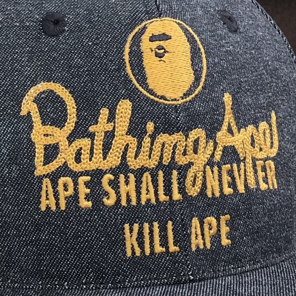 Bape Champion Logo Denim Snapback Cap Size ONE SIZE - 4 Thumbnail