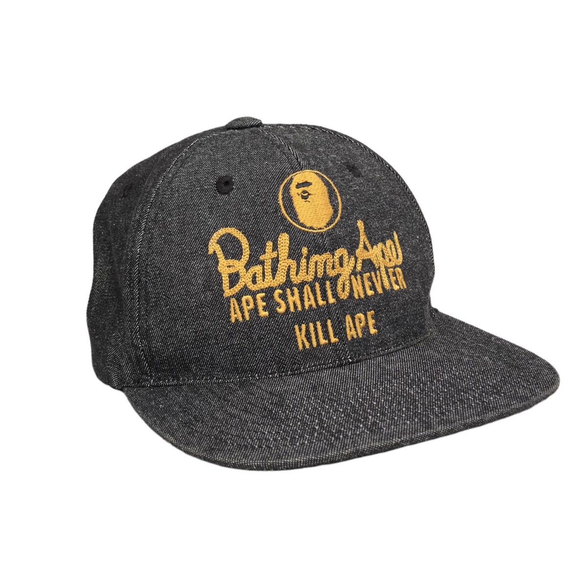 Bape Champion Logo Denim Snapback Cap Size ONE SIZE - 5 Thumbnail