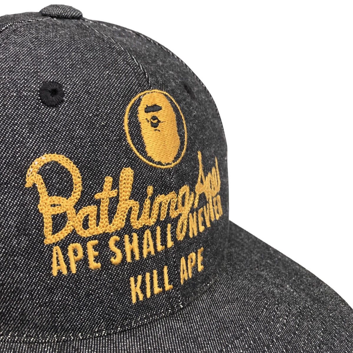Bape Champion Logo Denim Snapback Cap Size ONE SIZE - 8 Thumbnail