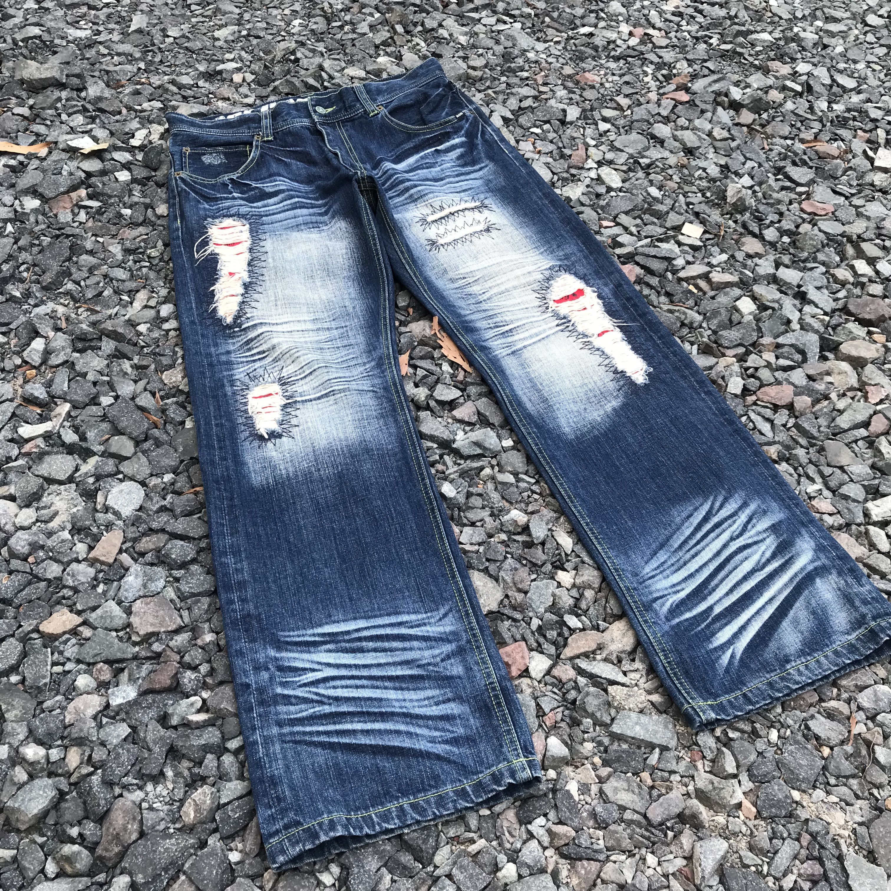 Japanese Brand rare Mcd Core Division distressed jean herringbone wash w34" Size US 34 / EU 50 - 1 Thumbnail