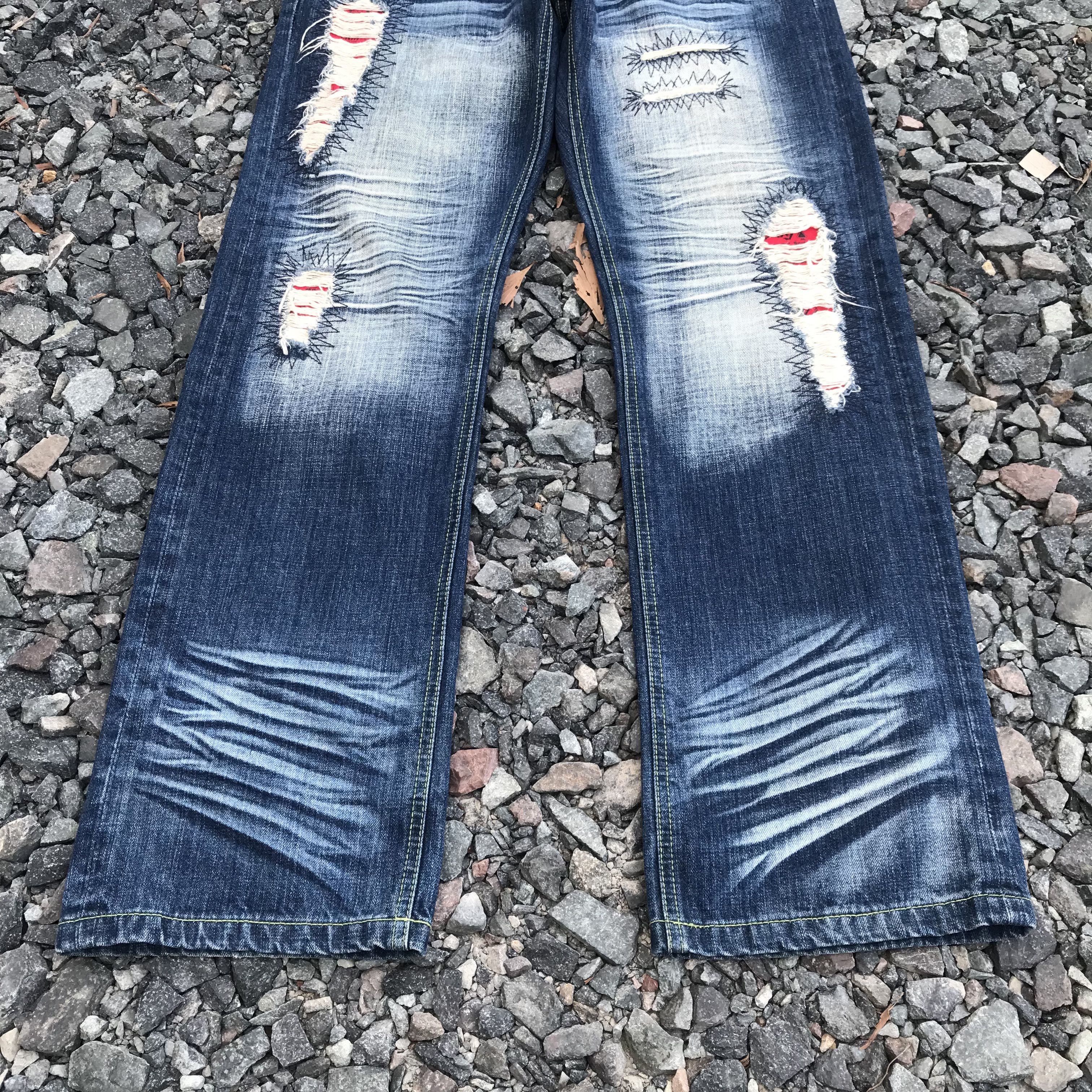 Japanese Brand rare Mcd Core Division distressed jean herringbone wash w34" Size US 34 / EU 50 - 4 Thumbnail