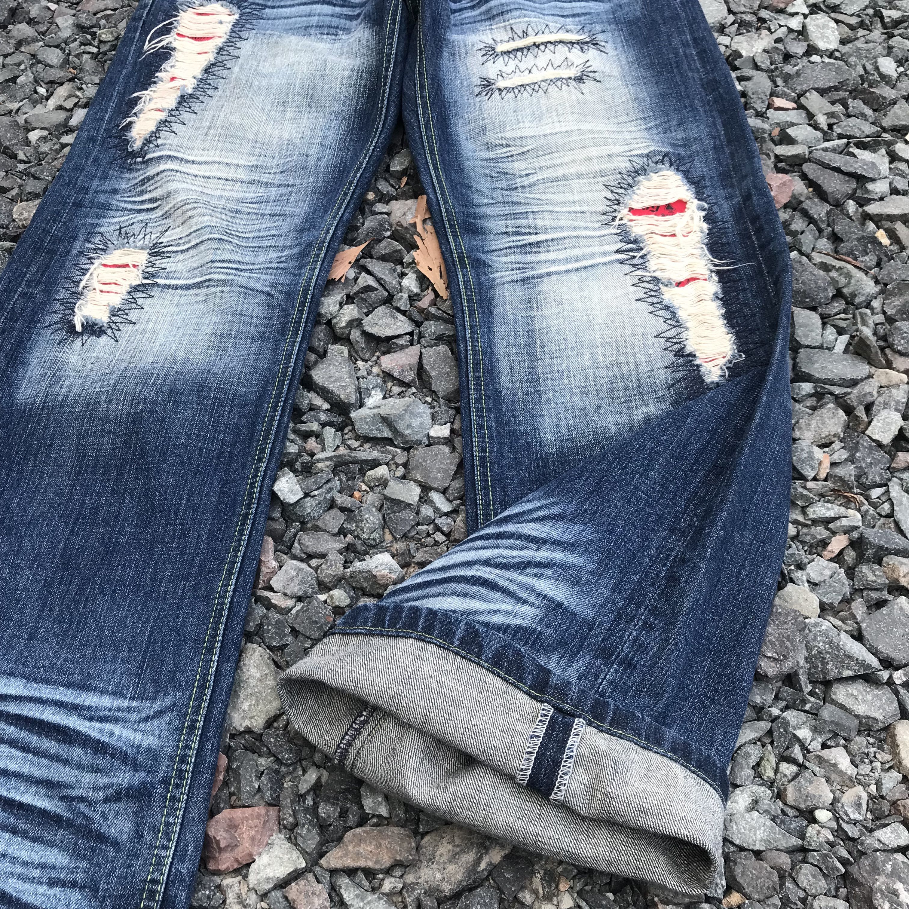 Japanese Brand rare Mcd Core Division distressed jean herringbone wash w34" Size US 34 / EU 50 - 7 Thumbnail