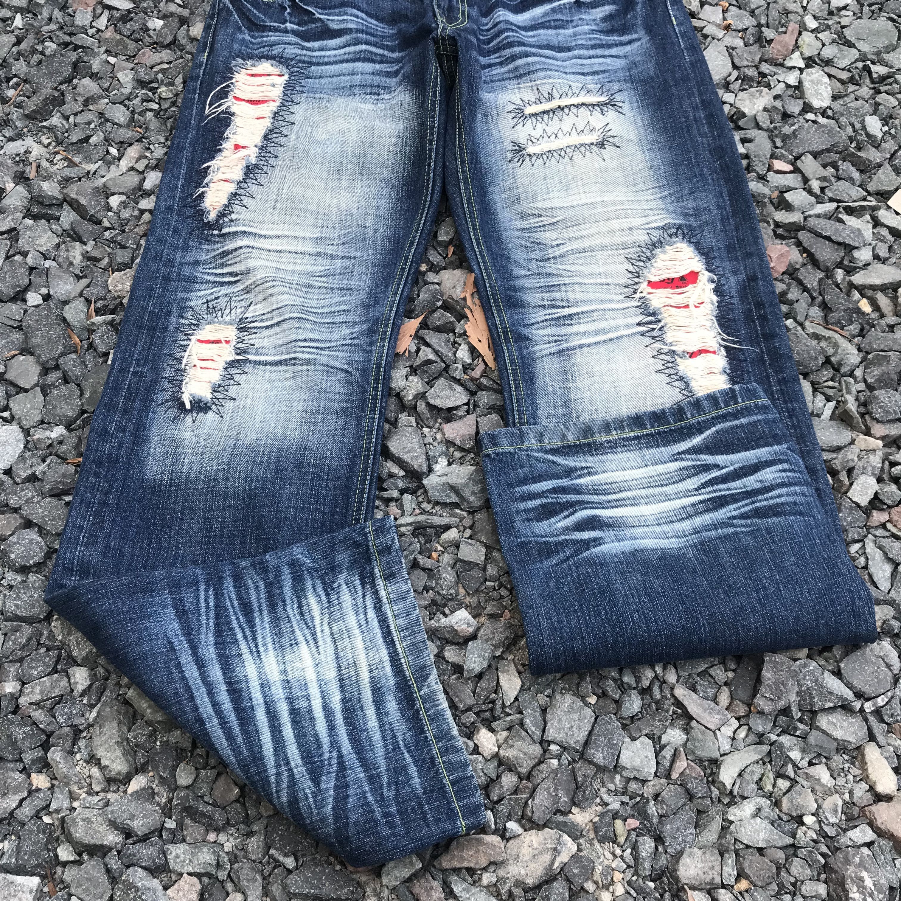 Japanese Brand rare Mcd Core Division distressed jean herringbone wash w34" Size US 34 / EU 50 - 6 Thumbnail