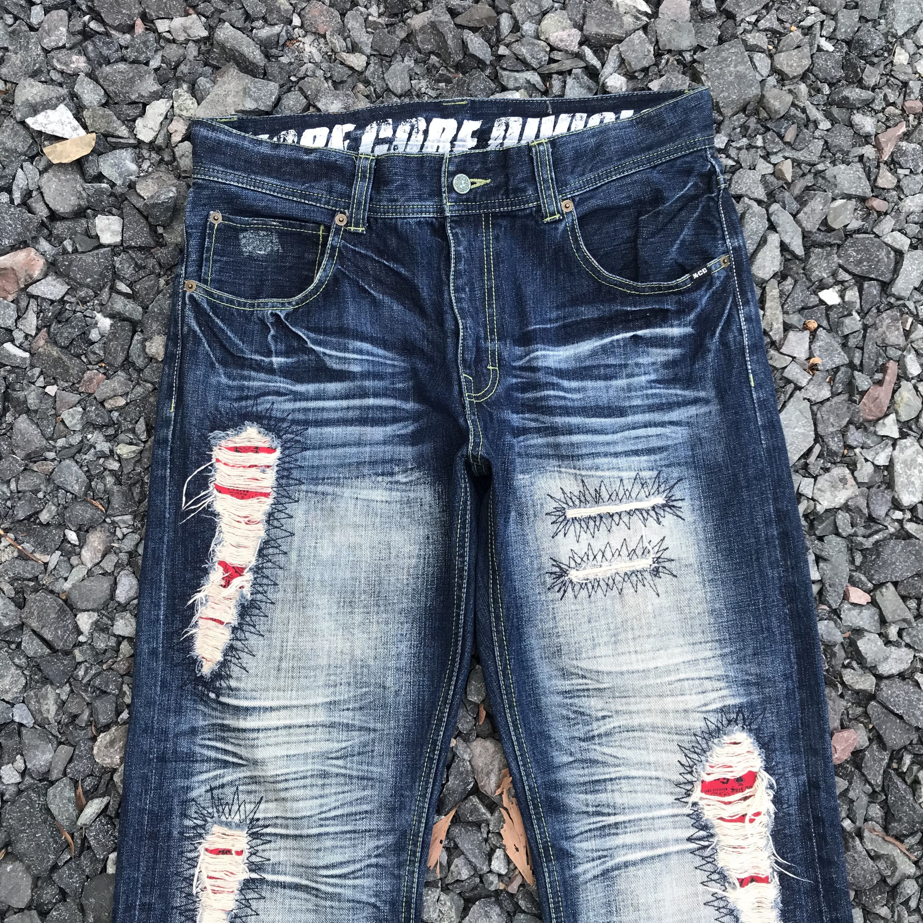 Japanese Brand rare Mcd Core Division distressed jean herringbone wash w34" Size US 34 / EU 50 - 5 Thumbnail