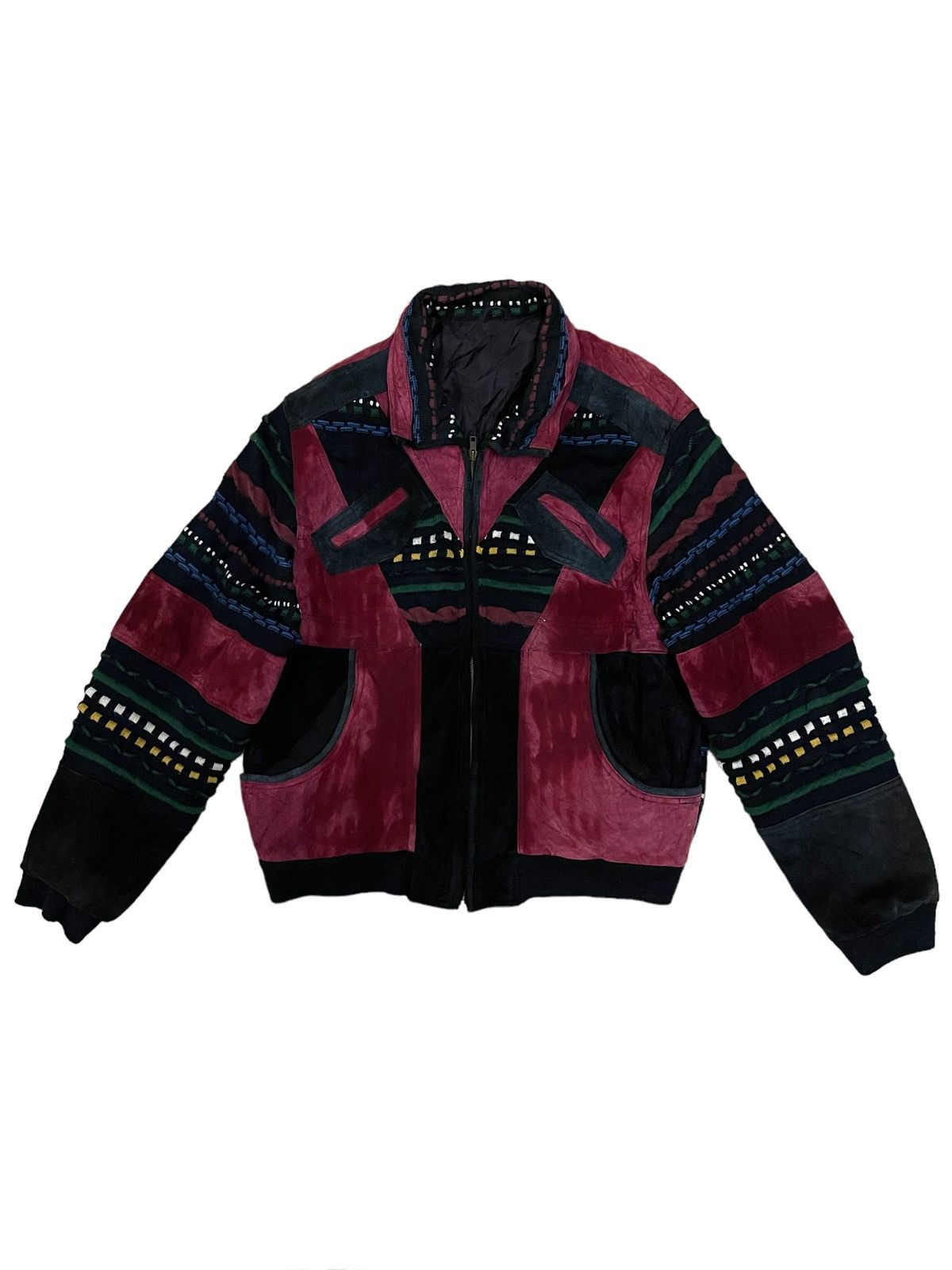 Japanese Brand Vintage Japanese Multicolour Knitted Chore Style Jacket Size US L / EU 52-54 / 3 - 1 Thumbnail