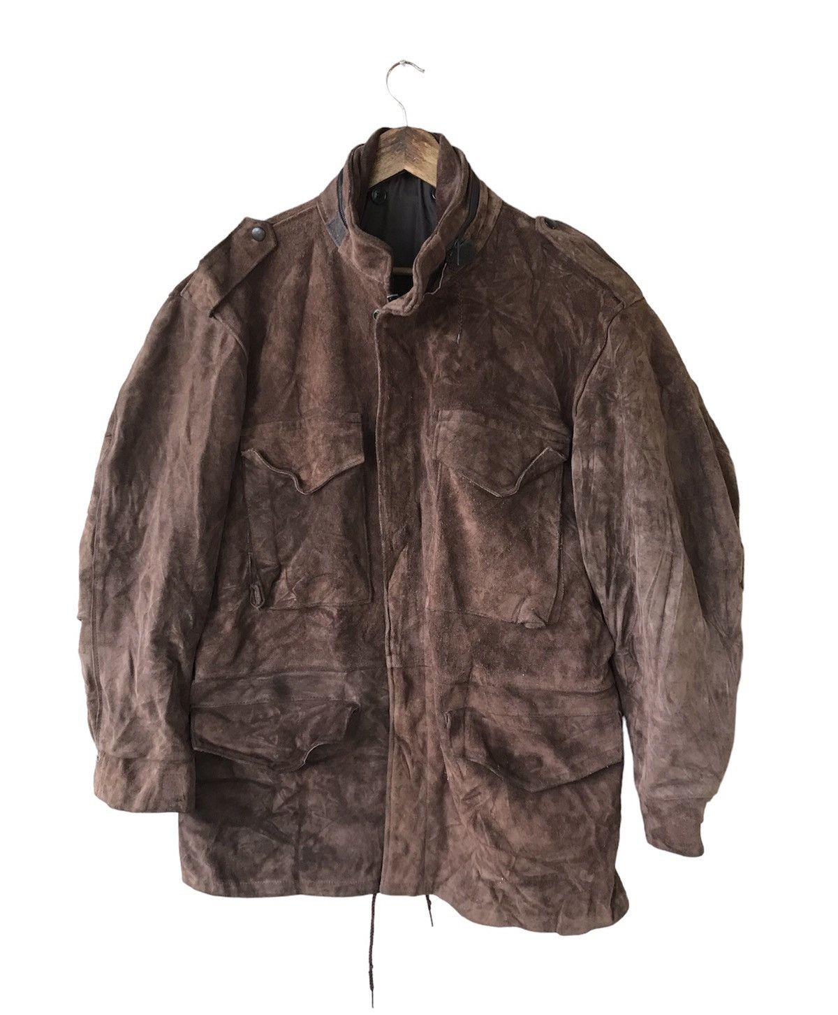 Vintage RARE VINTAGE 80s MILITARY LEATHER JACKET Size US M / EU 48-50 / 2 - 1 Thumbnail