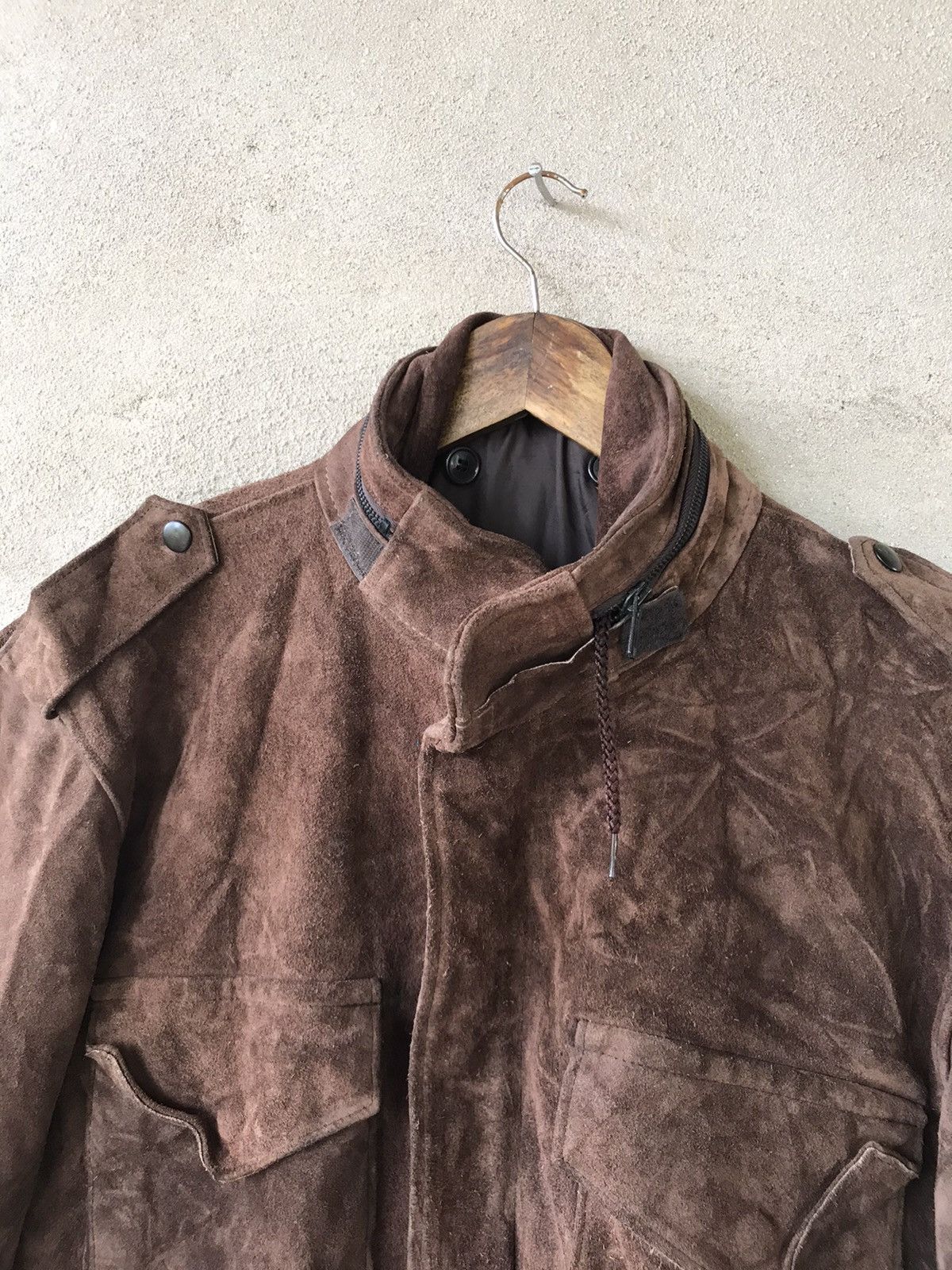 Vintage RARE VINTAGE 80s MILITARY LEATHER JACKET Size US M / EU 48-50 / 2 - 9 Thumbnail