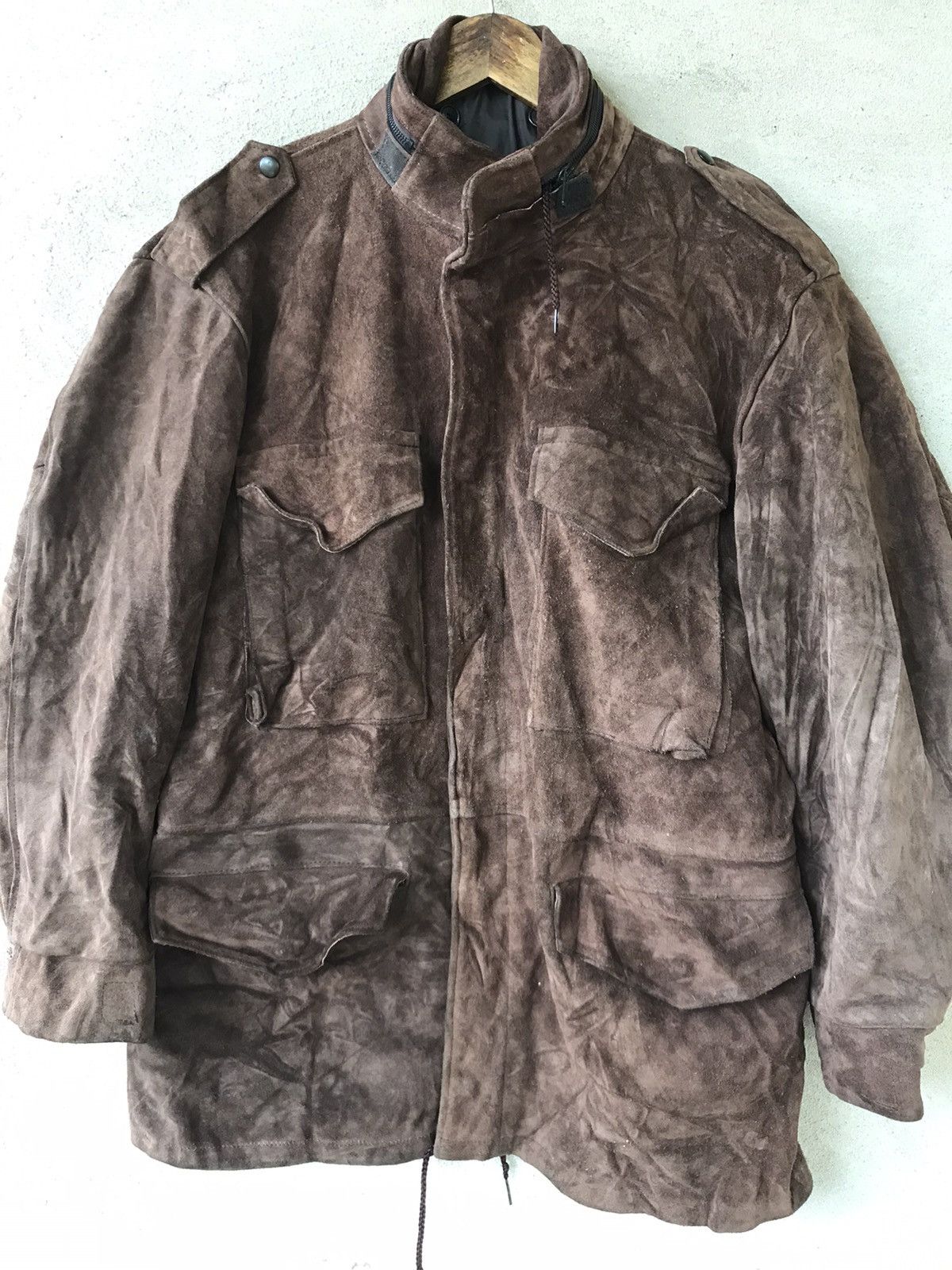 Vintage RARE VINTAGE 80s MILITARY LEATHER JACKET Size US M / EU 48-50 / 2 - 8 Thumbnail