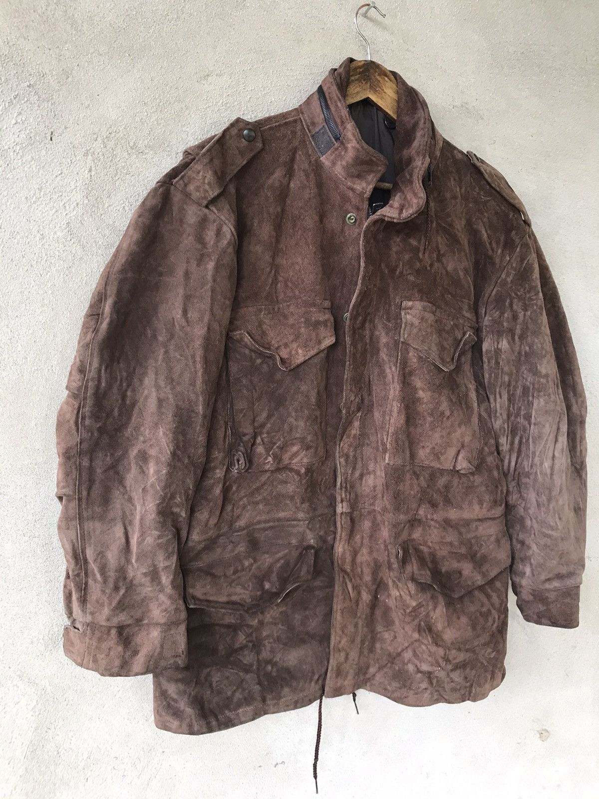 Vintage RARE VINTAGE 80s MILITARY LEATHER JACKET Size US M / EU 48-50 / 2 - 3 Thumbnail