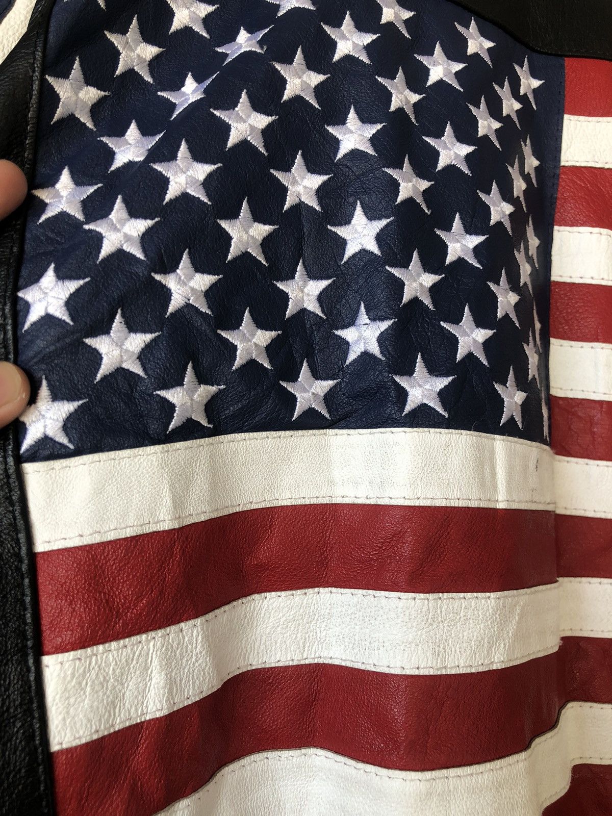 Michael Hoban Rare❗️Vintage Michael Hoban USA Flag Leather Bomber Jackets Size US XL / EU 56 / 4 - 8 Thumbnail