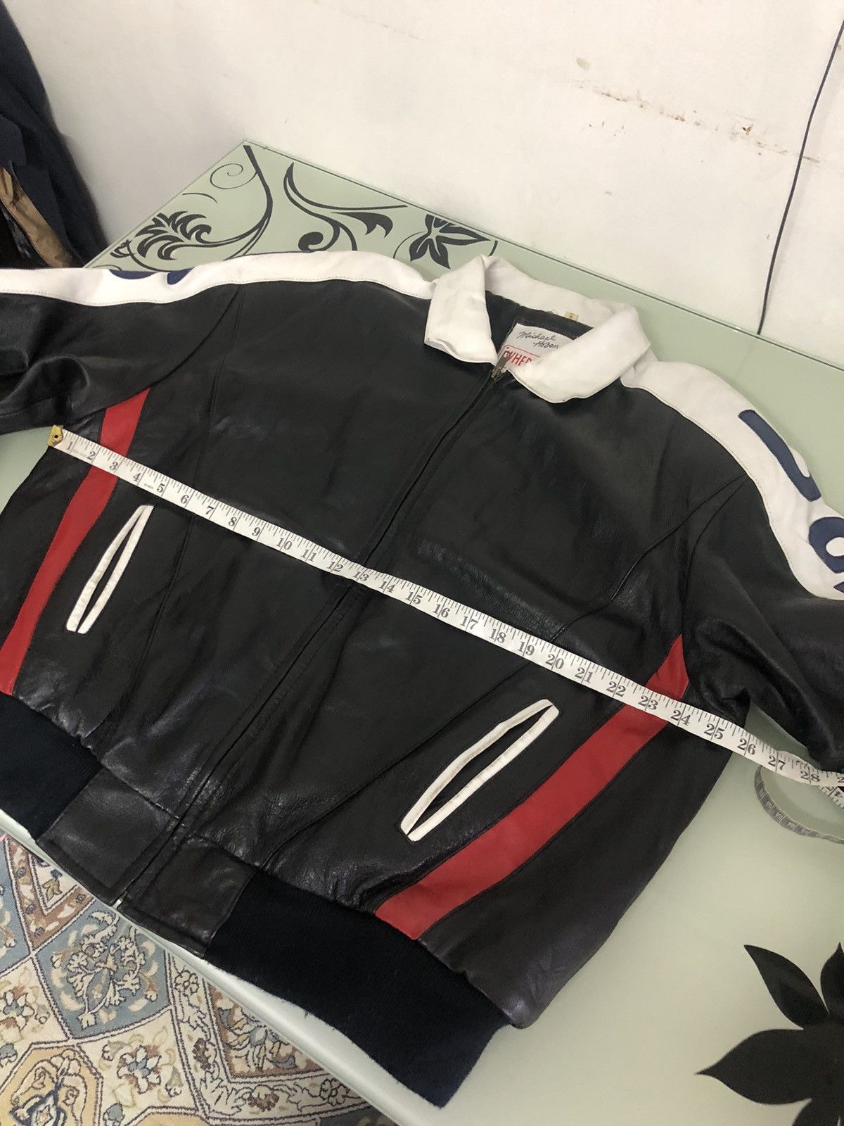 Michael Hoban Rare❗️Vintage Michael Hoban USA Flag Leather Bomber Jackets Size US XL / EU 56 / 4 - 21 Thumbnail