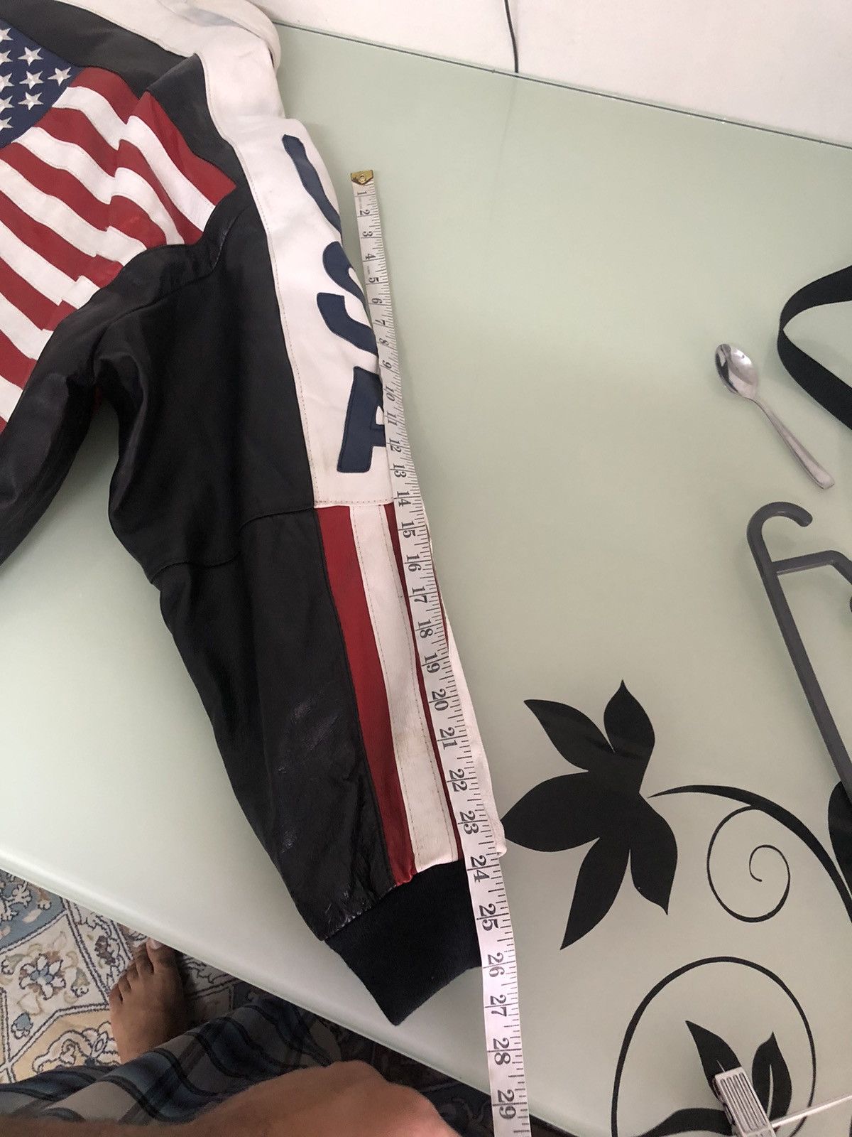 Rare❗️Vintage Michael Hoban USA Flag Leather Bomber Jackets