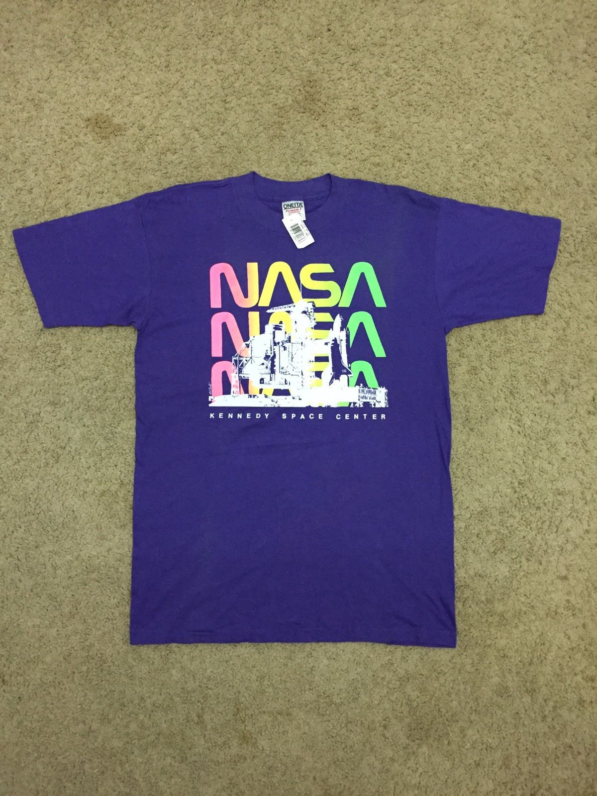 NASA × Vintage 🔥SALE🔥Vintage Oneita NASA Rainbow Spell-out Size US XL / EU 56 / 4 - 1 Thumbnail