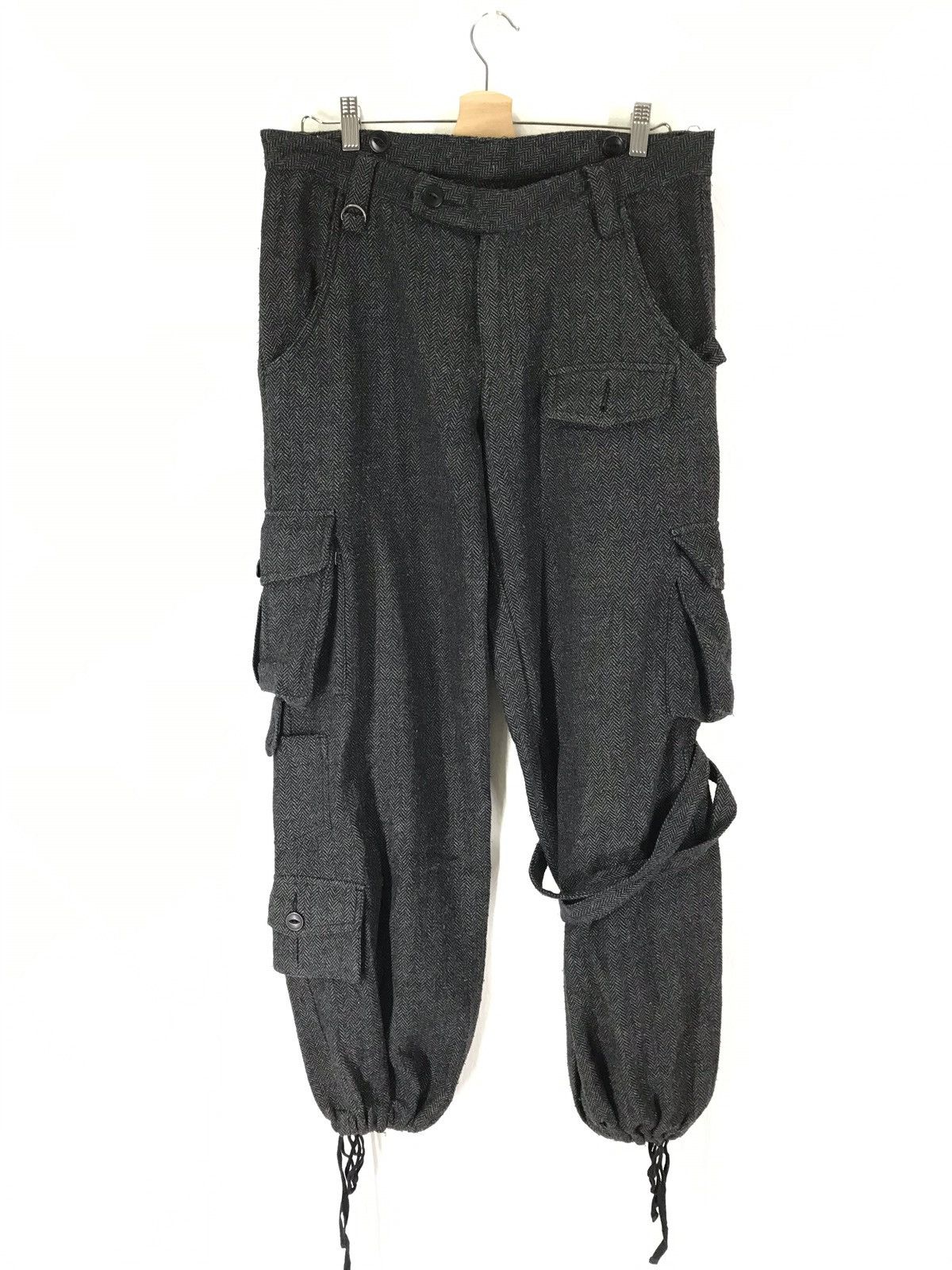 Wool Multi Pocket Cargo Trousers