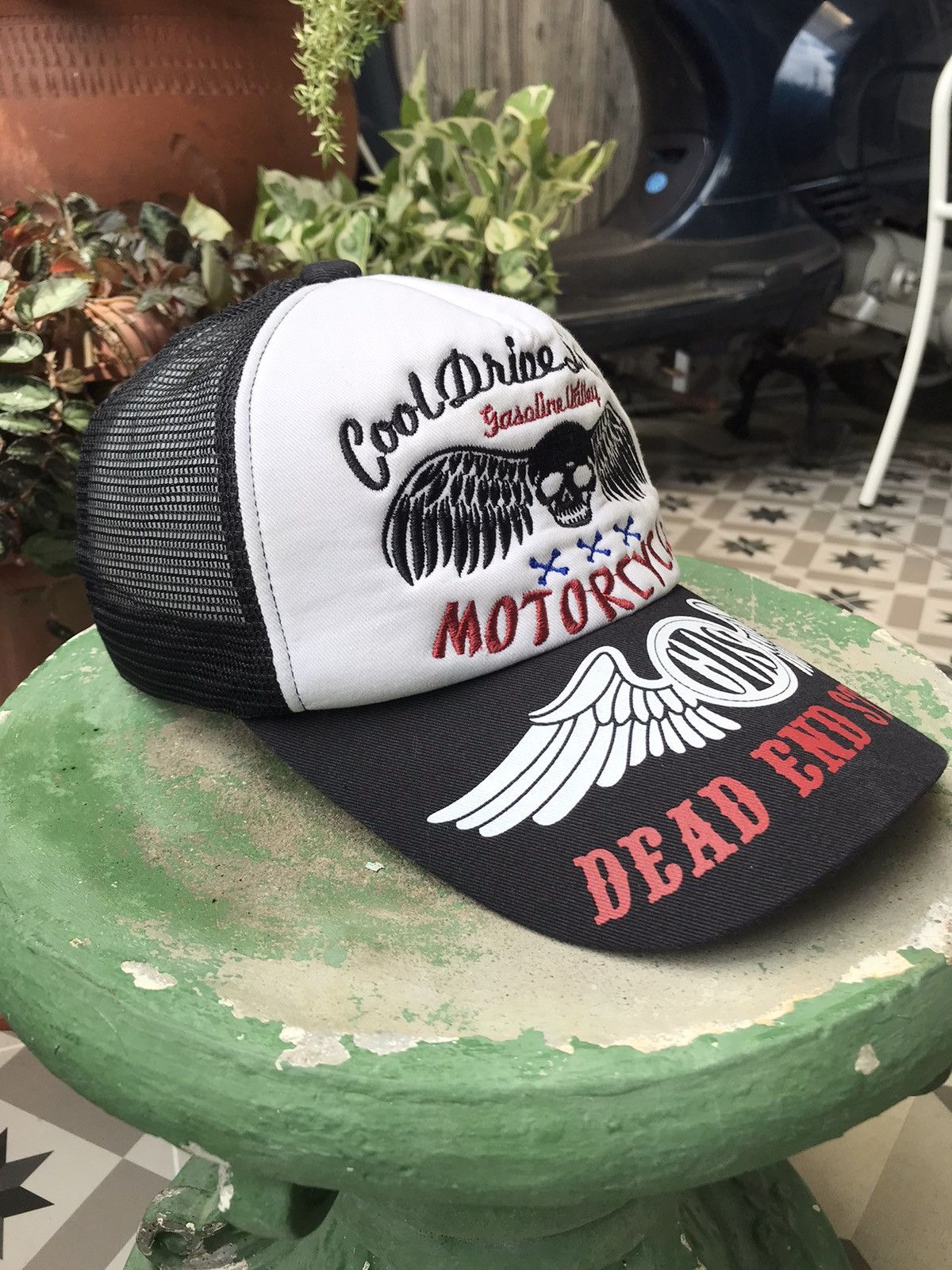 Japanese Brand COOL DRIVE STRIKES SKULL MOTORCYCLE CAP HAT Size ONE SIZE - 6 Thumbnail