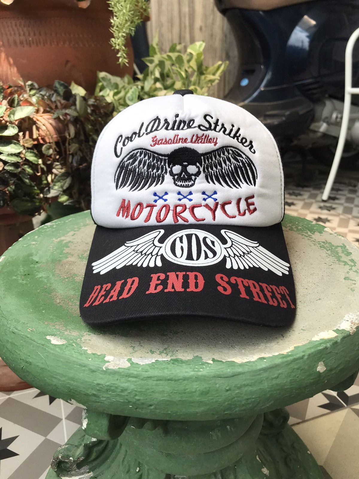 Japanese Brand COOL DRIVE STRIKES SKULL MOTORCYCLE CAP HAT Size ONE SIZE - 5 Thumbnail