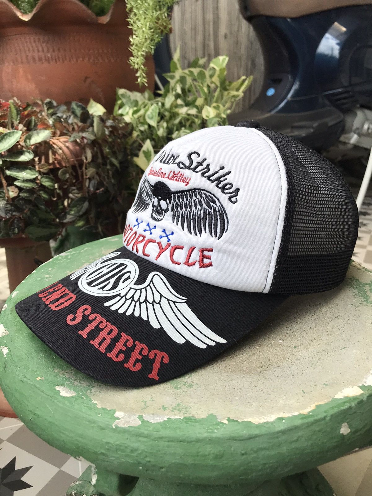 Japanese Brand COOL DRIVE STRIKES SKULL MOTORCYCLE CAP HAT Size ONE SIZE - 7 Thumbnail