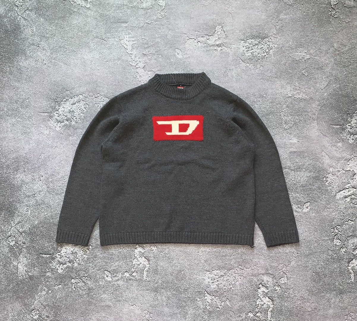 Diesel × Vintage Diesel S red big logo sweater centre sweatshirt knitwear y2k Size US S / EU 44-46 / 1 - 2 Thumbnail