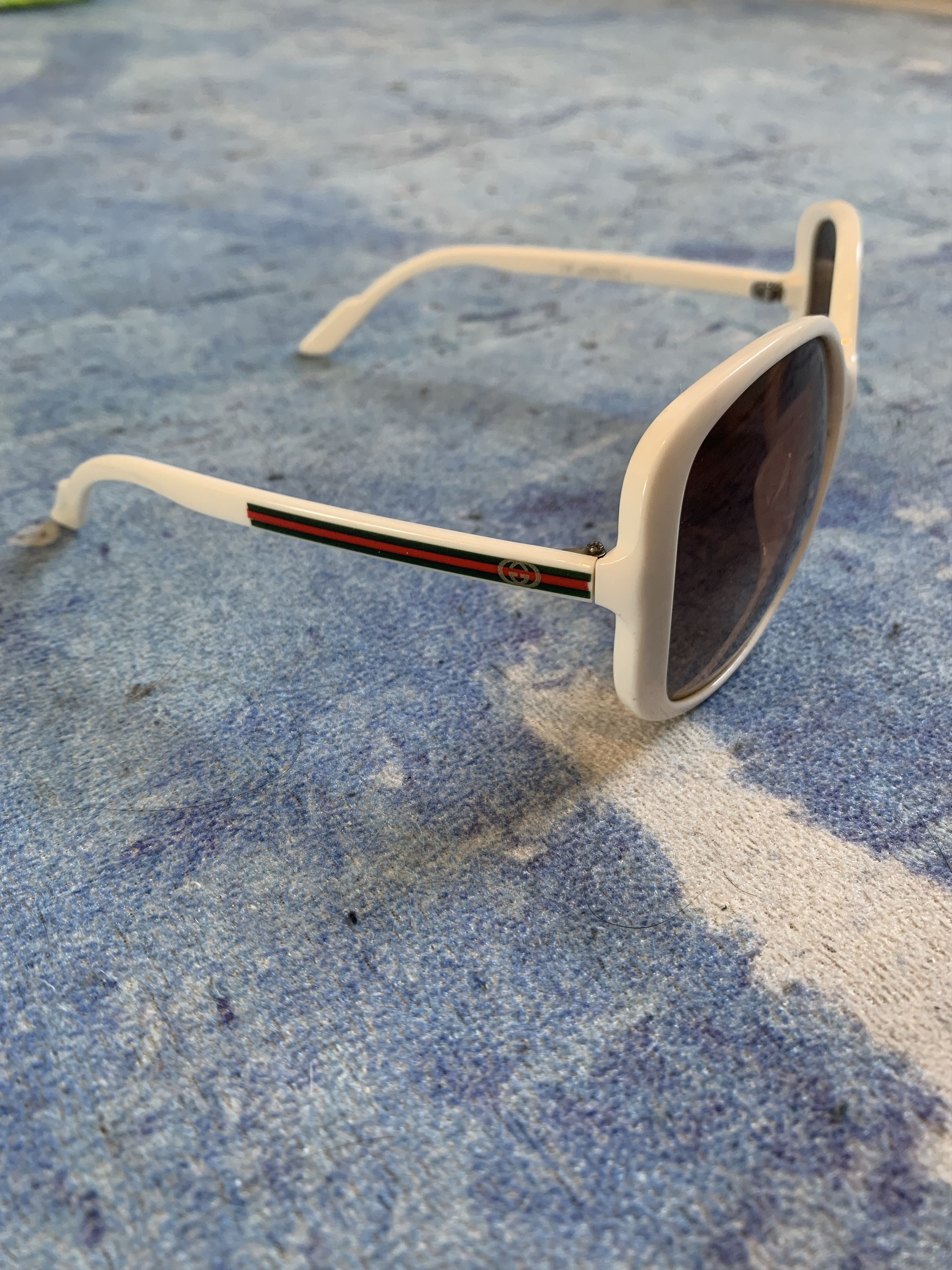 image of Gucci Vintage White Sunglasses Y2K, Men's