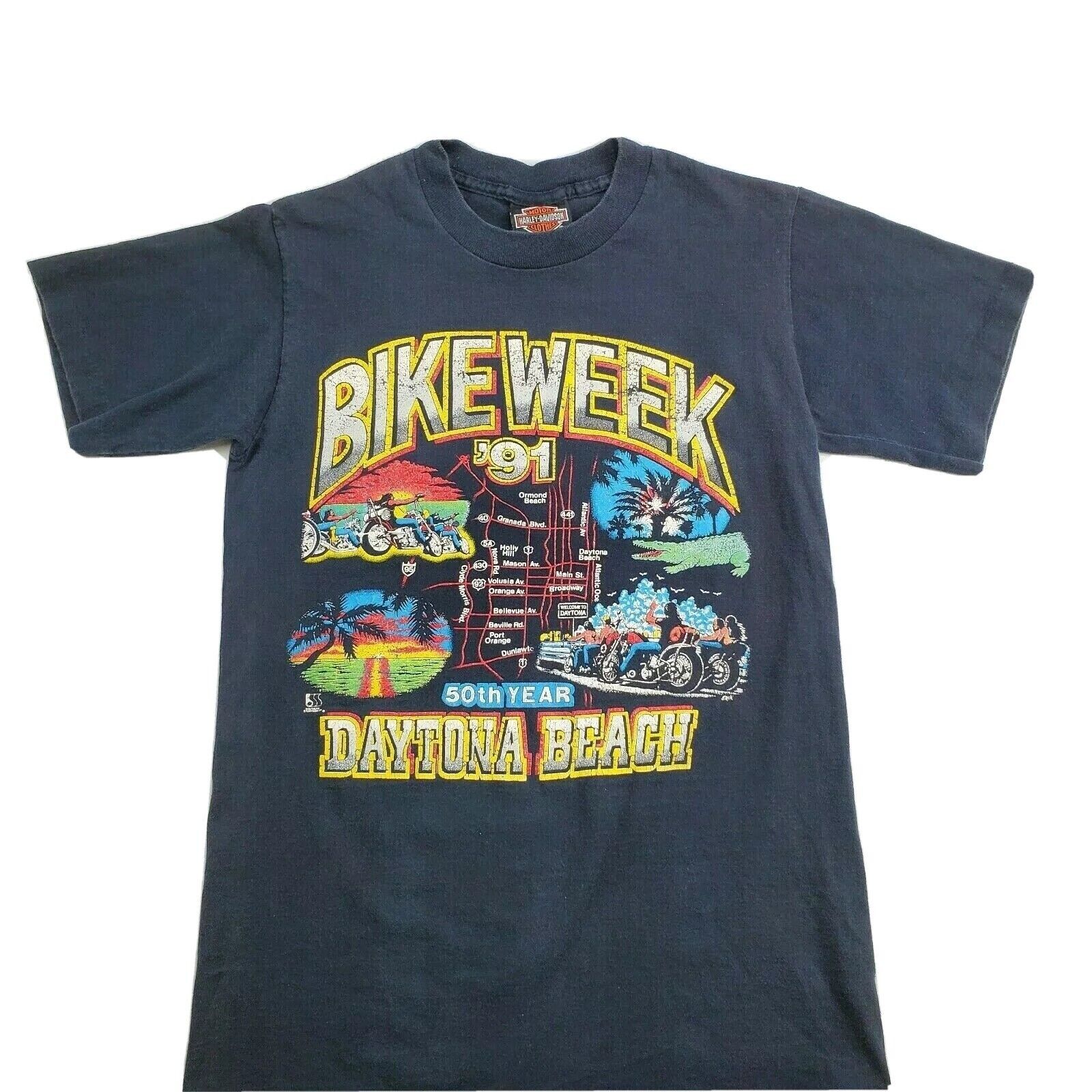 Harley Davidson 1991 Daytona Beach Bike Week 50th Year Shirt