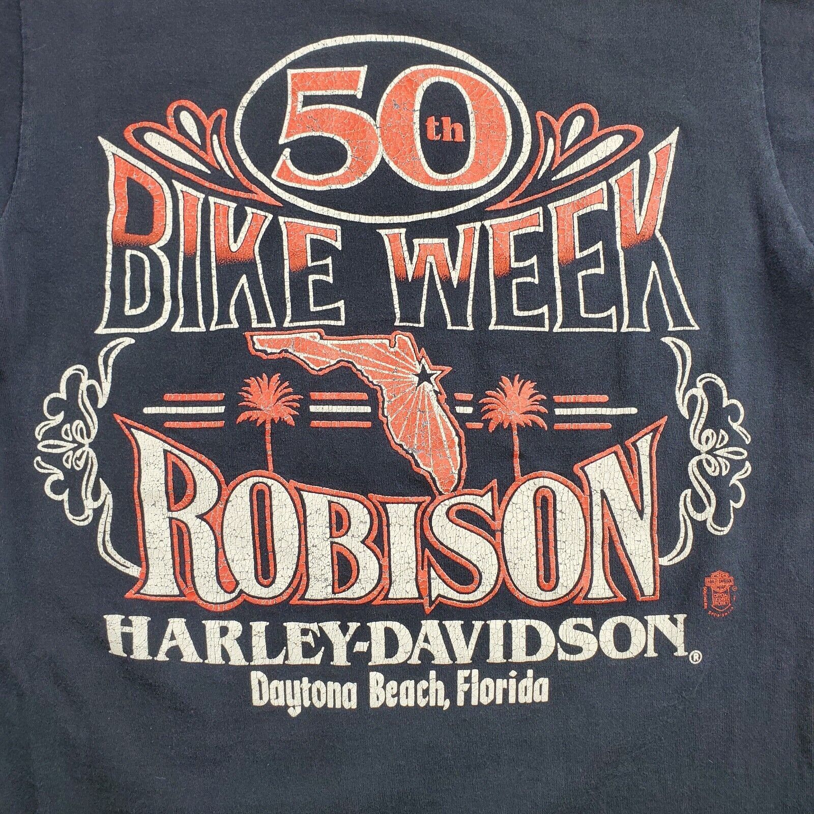 Harley Davidson 1991 Daytona Beach Bike Week 50th Year Shirt