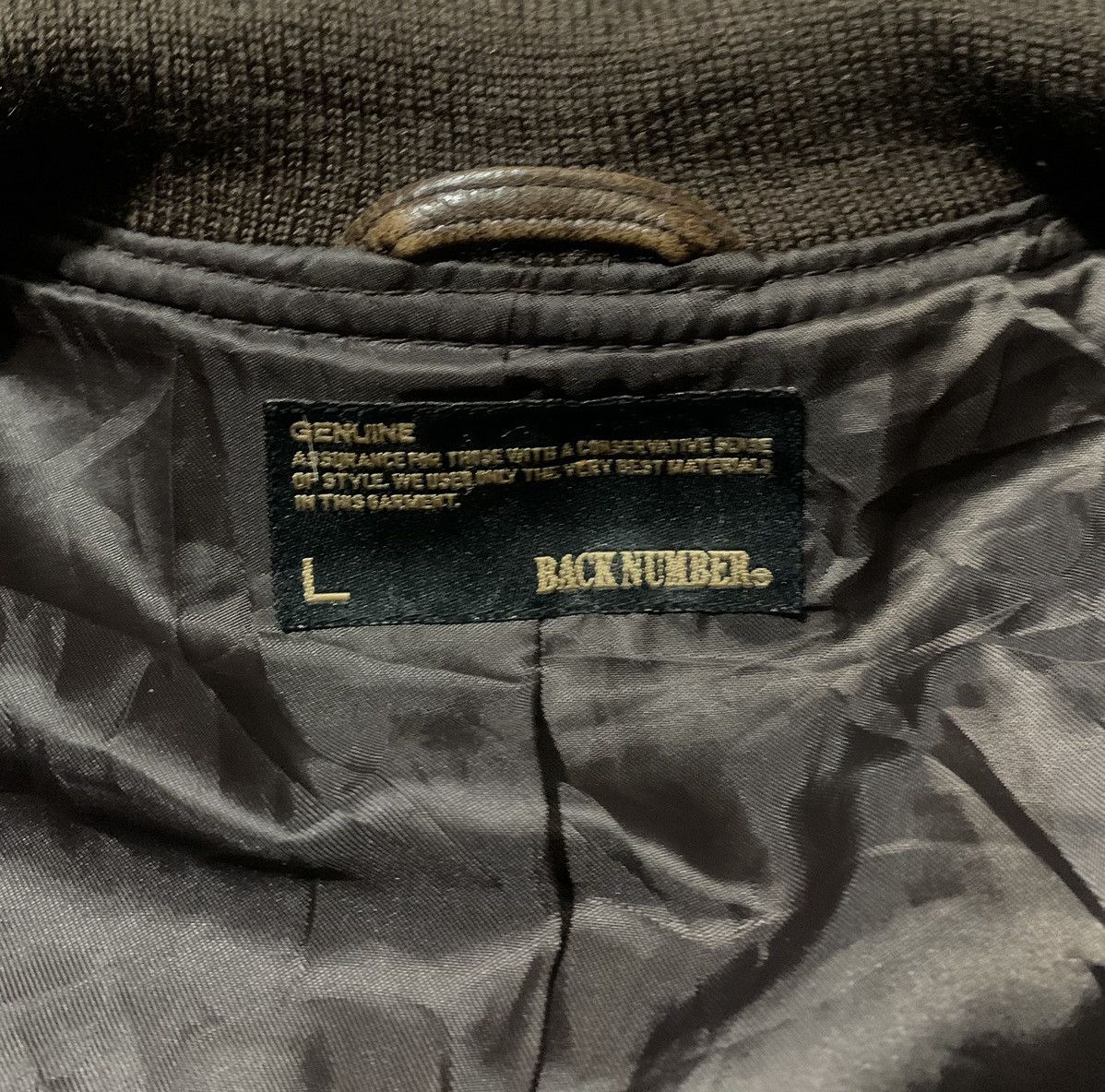 Leather Japanese Brand Back Number Sheep Skin Leather Jacket Size US L / EU 52-54 / 3 - 4 Thumbnail