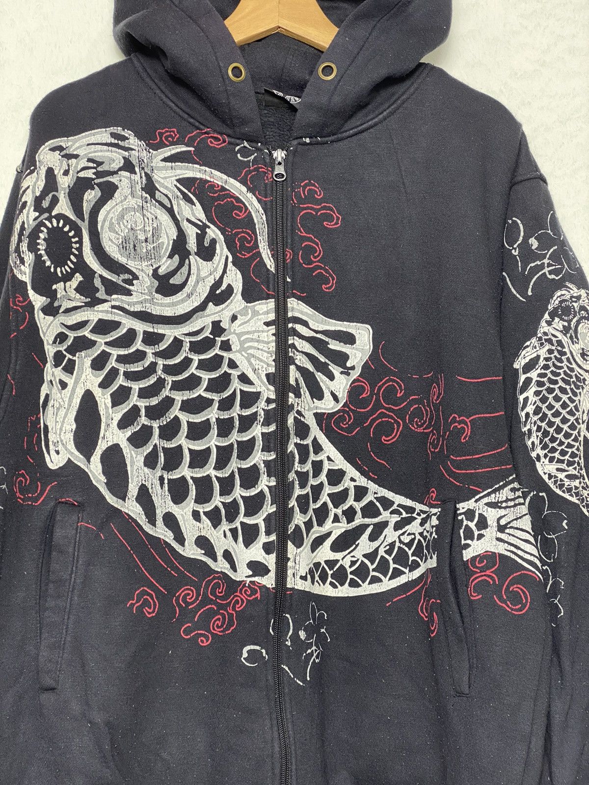 Japanese Brand Vintage Koi Sukajan Hoodies Size US XL / EU 56 / 4 - 3 Thumbnail