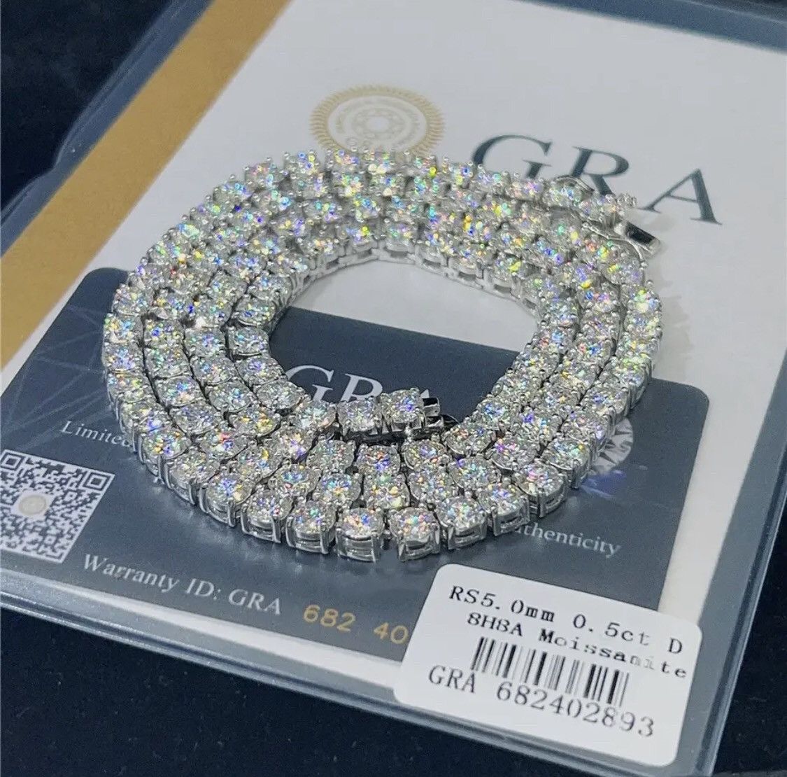 Other VVS Moissanite Diamond Tennis Chain 3-6.5mm 925 Silver Size ONE SIZE - 11 Thumbnail