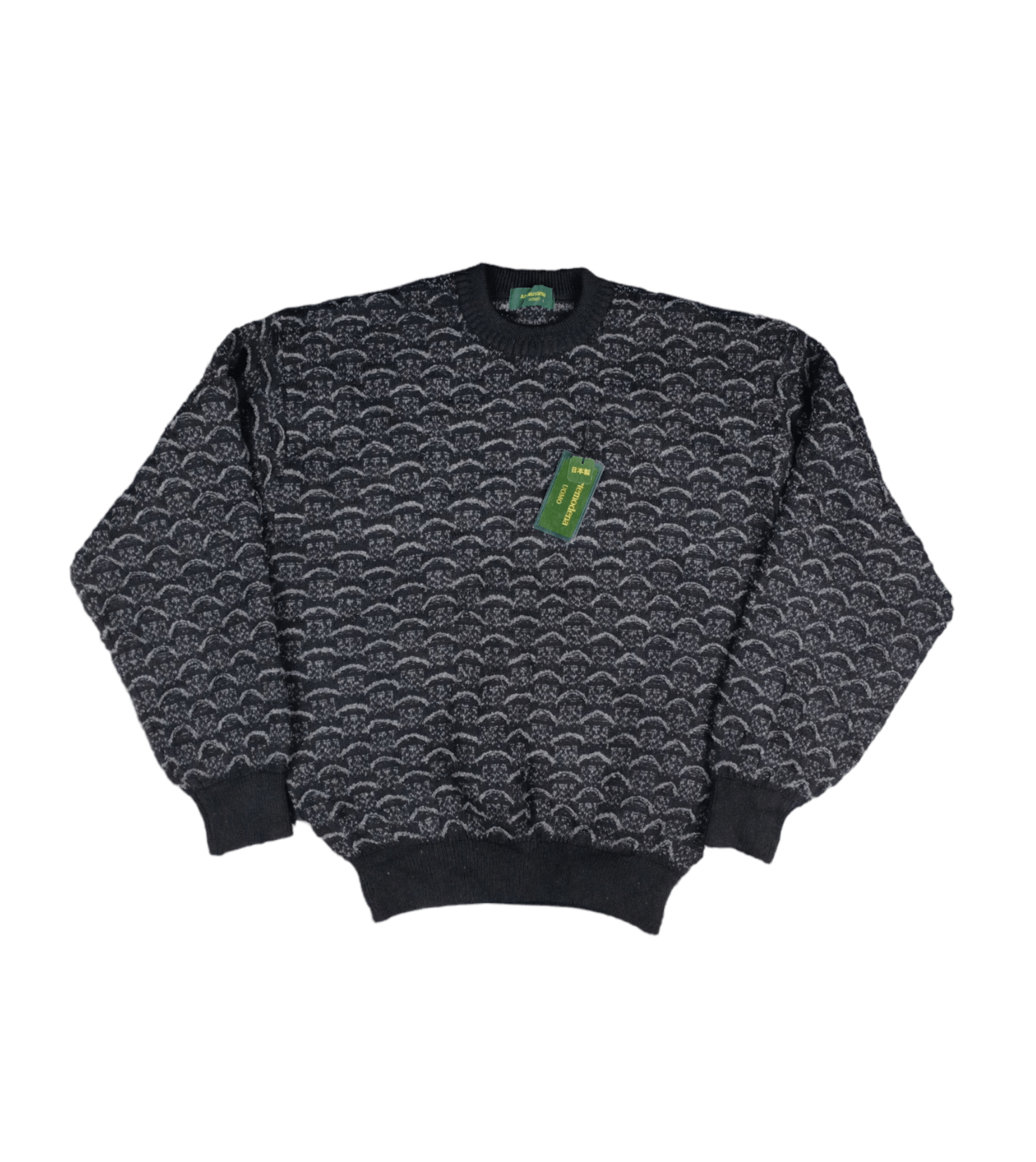 image of Aran Isles Knitwear x Vintage artemodena Uomo Knit Sweatshirt in Black, Men's (Size Large)