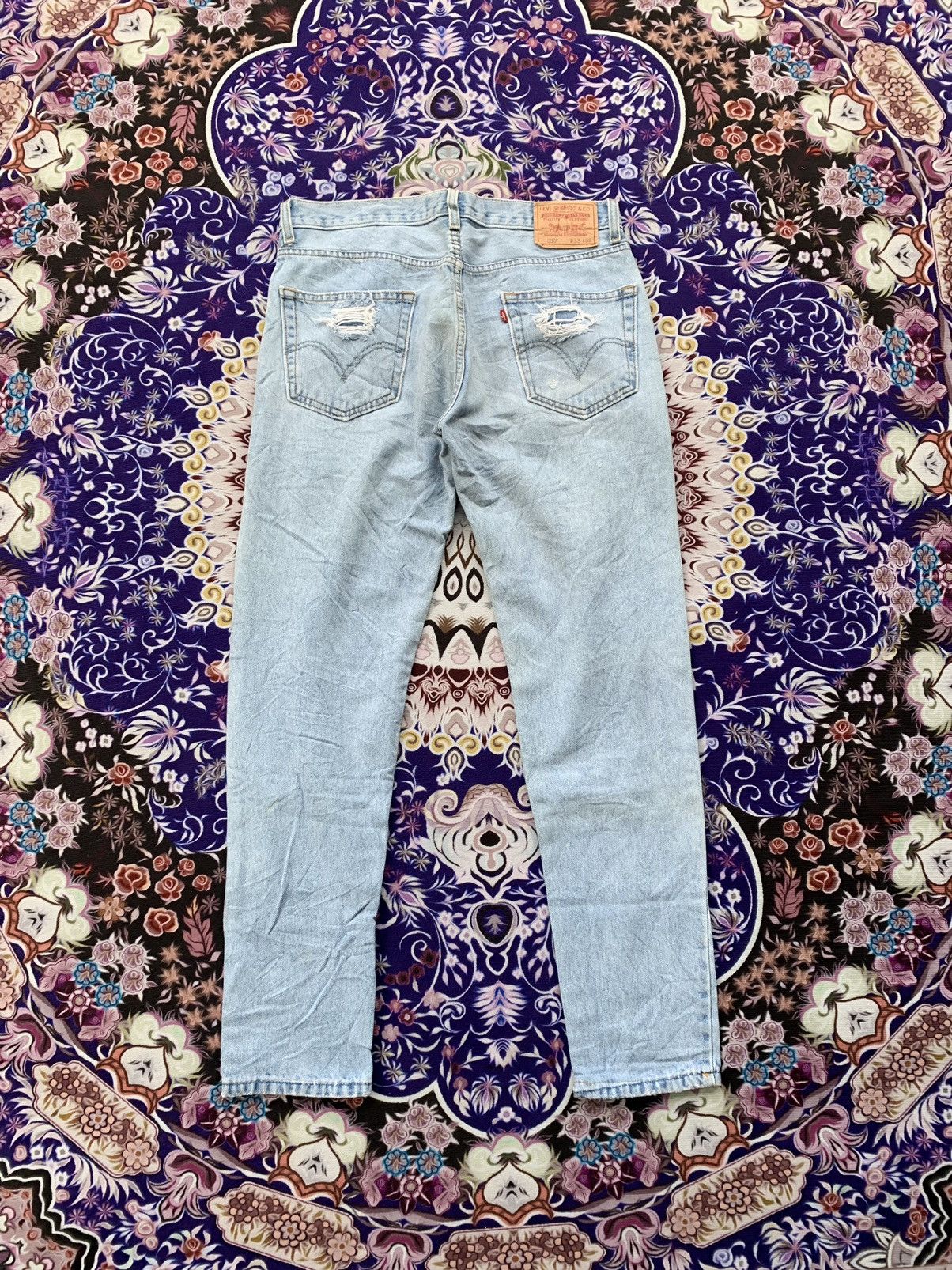 Levi's Vintage Clothing Vintage Levis Light Blue 505 e Distressed Denim Size US 35 - 8 Thumbnail