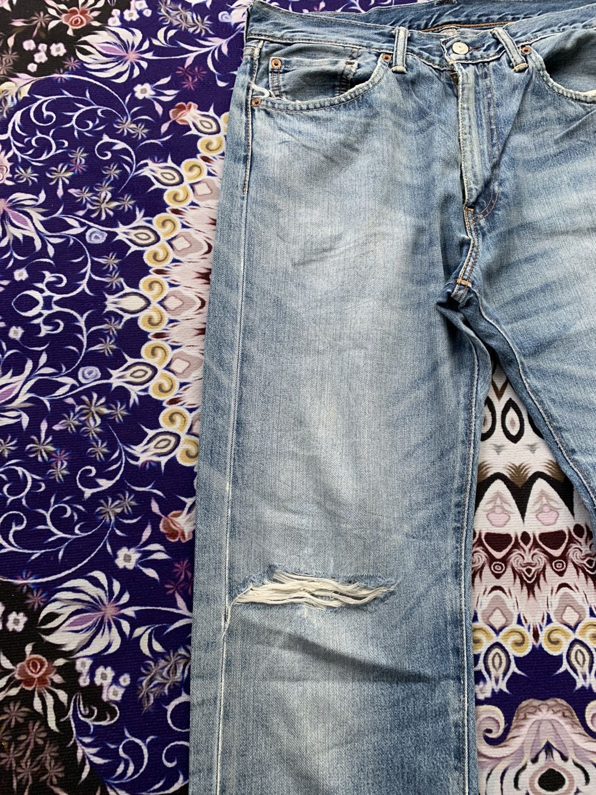 Levi's Levis 505 Distressed Denim Size US 34 / EU 50 - 3 Thumbnail
