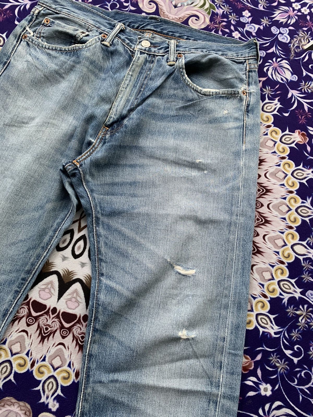 Levi's Levis 505 Distressed Denim Size US 34 / EU 50 - 4 Thumbnail