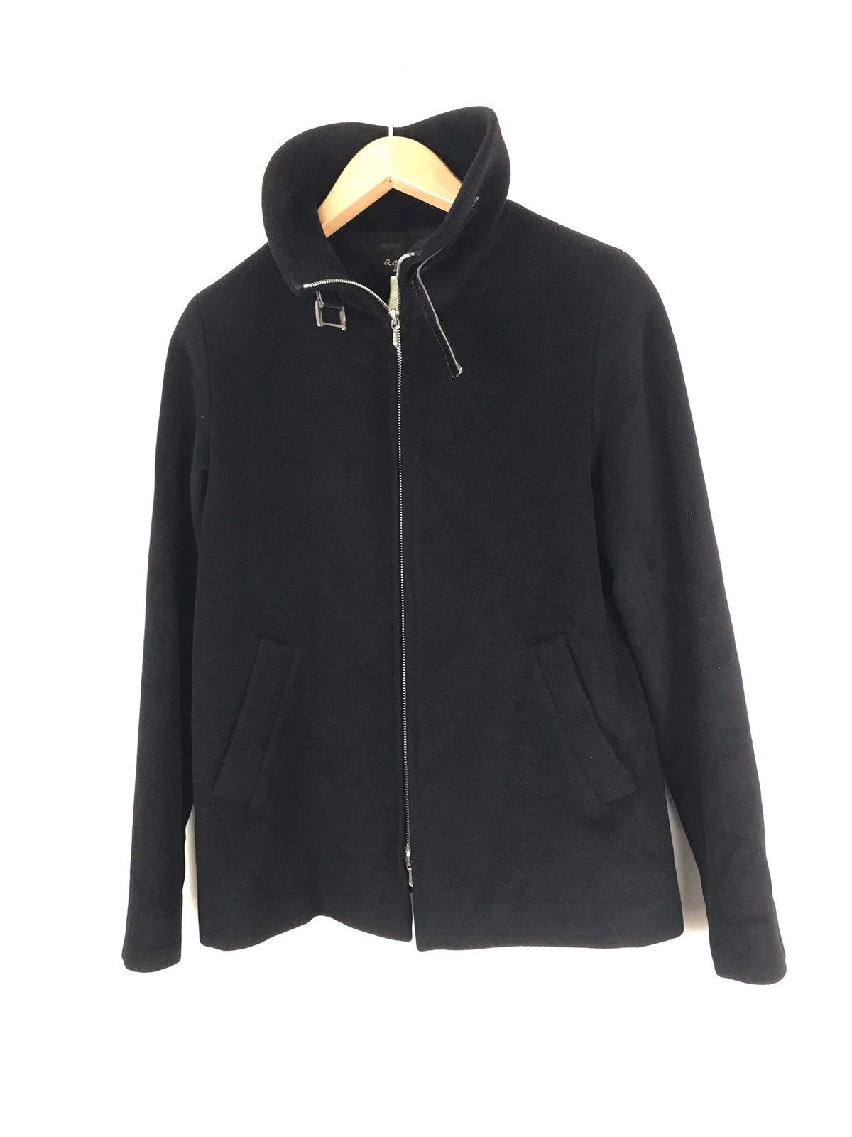 Vintage Agnes b Neck Leather Strap Wool Jacket Heavy Coats