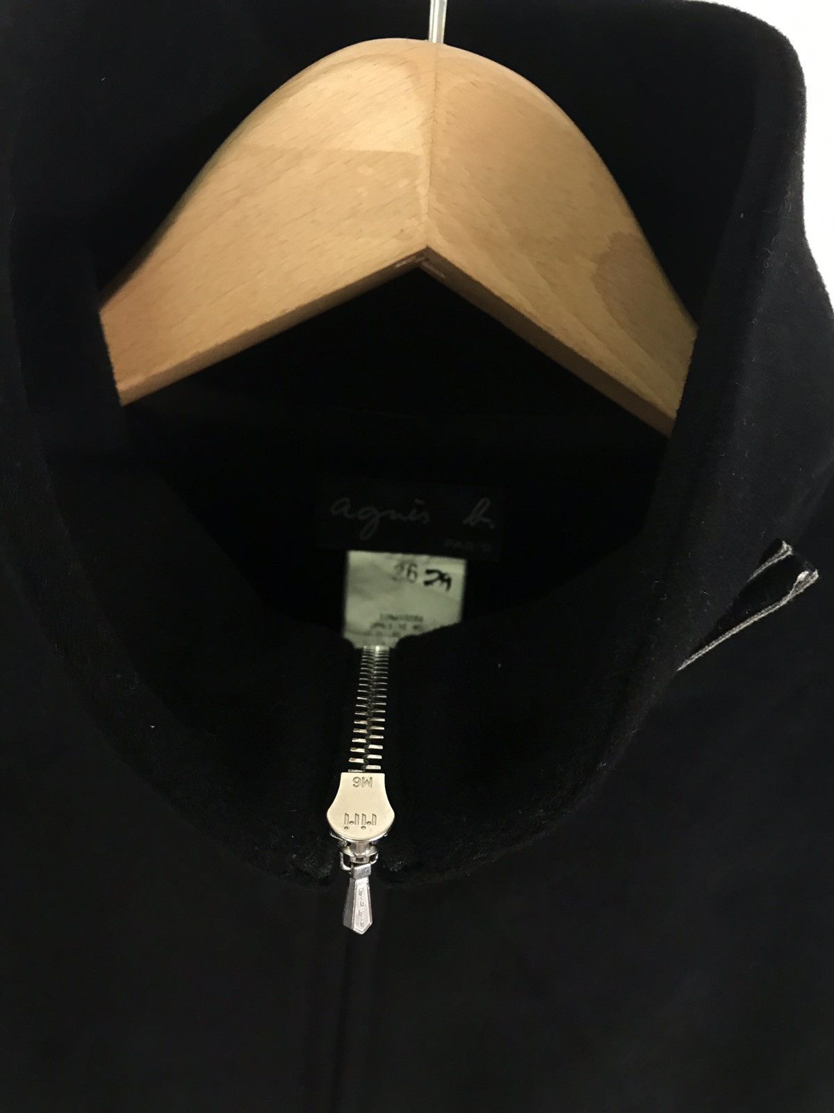 Vintage Agnes b Neck Leather Strap Wool Jacket Heavy Coats