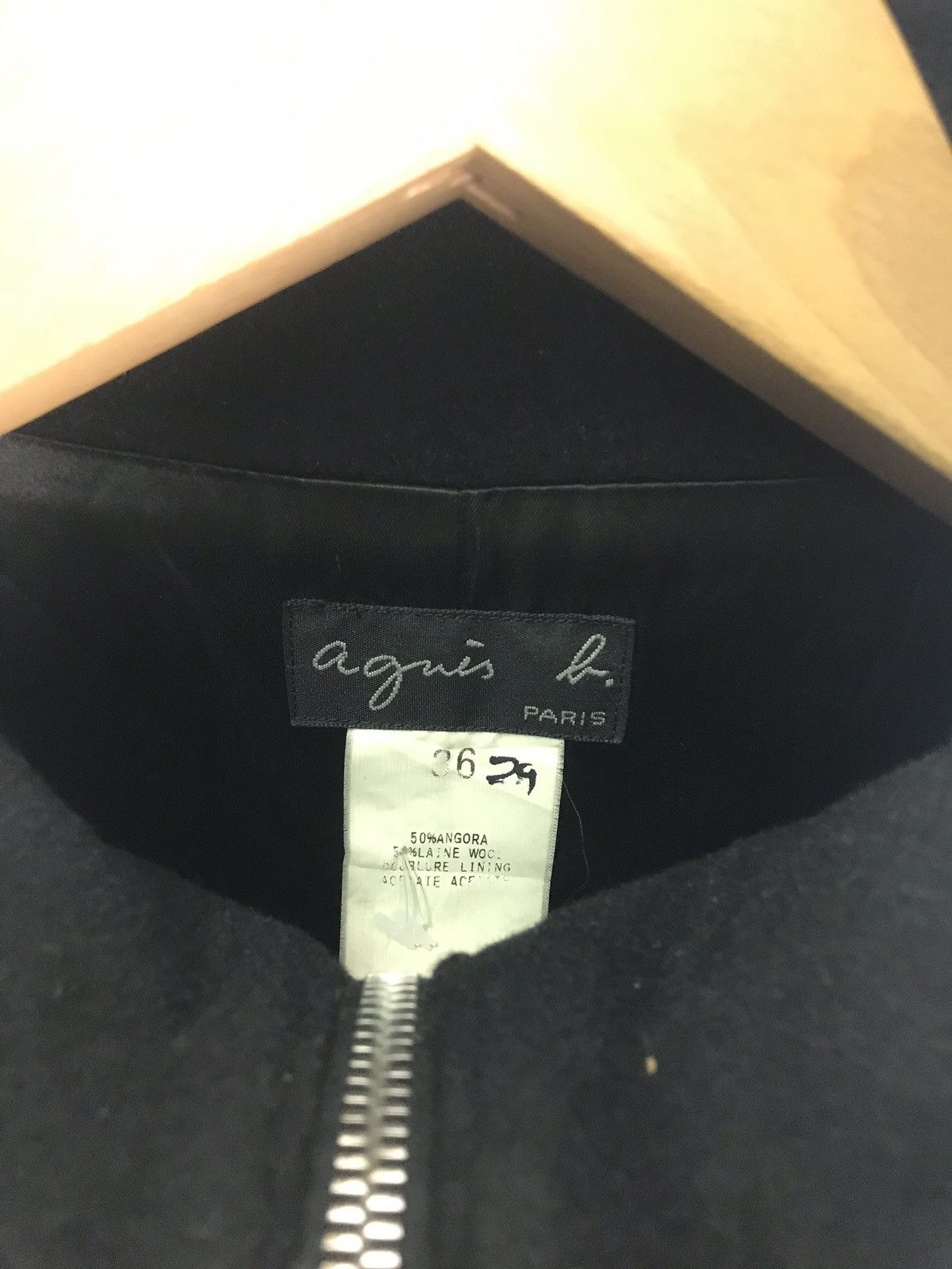 Vintage Agnes b Neck Leather Strap Wool Jacket Heavy Coats