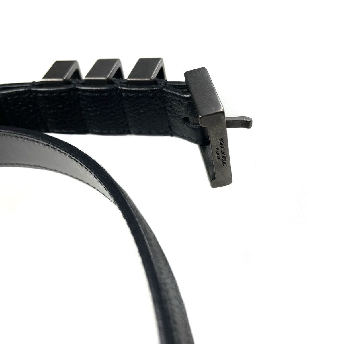 Saint Laurent Paris SAINT LAURENT PARIS SS13 BLACK 3 PASSANT BELT Size 32 - 3 Thumbnail