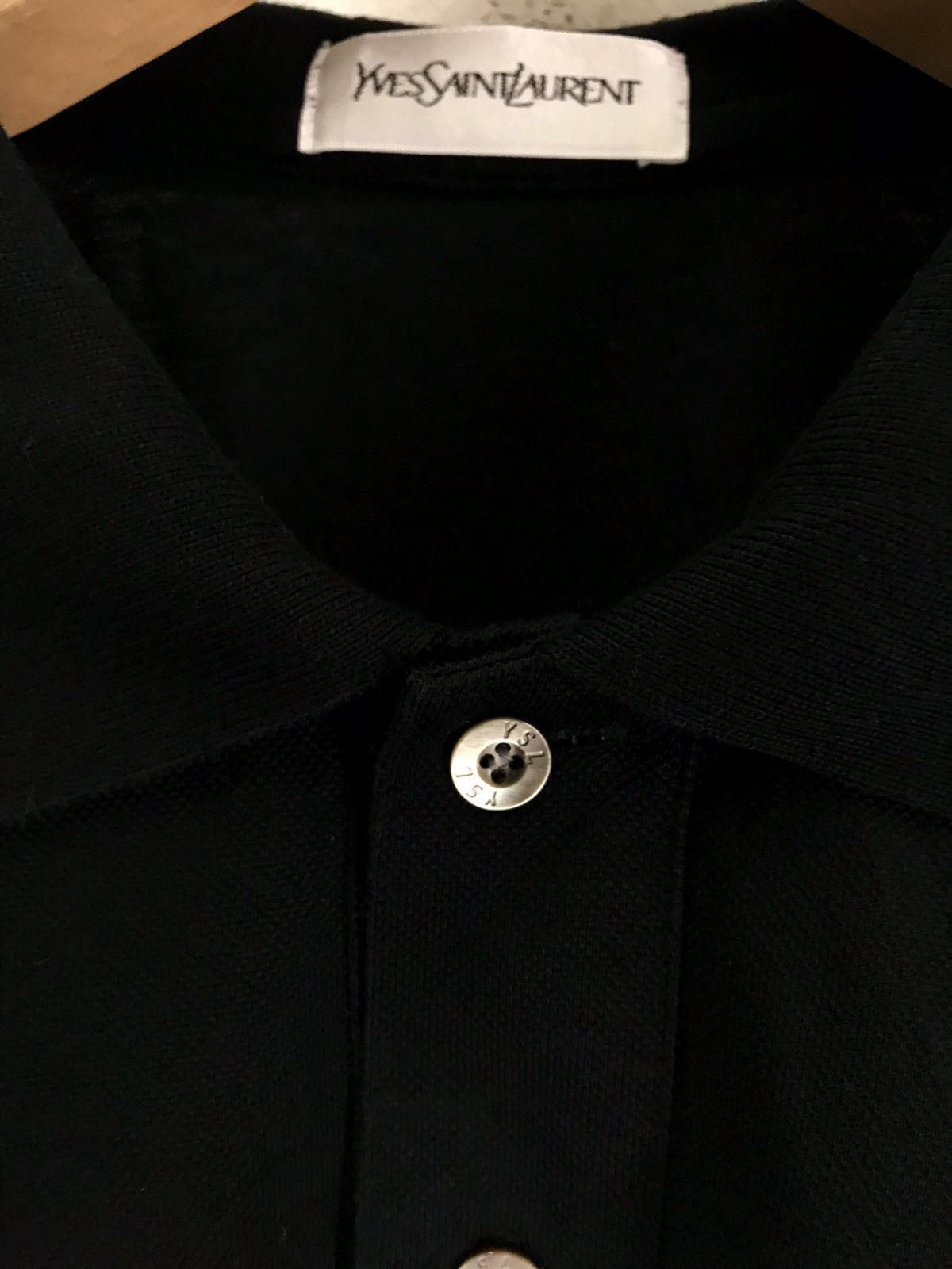 Yves Saint Laurent Vintage Yves Saint Laurent Black Embroidered Logo Tshirt Size US L / EU 52-54 / 3 - 4 Thumbnail