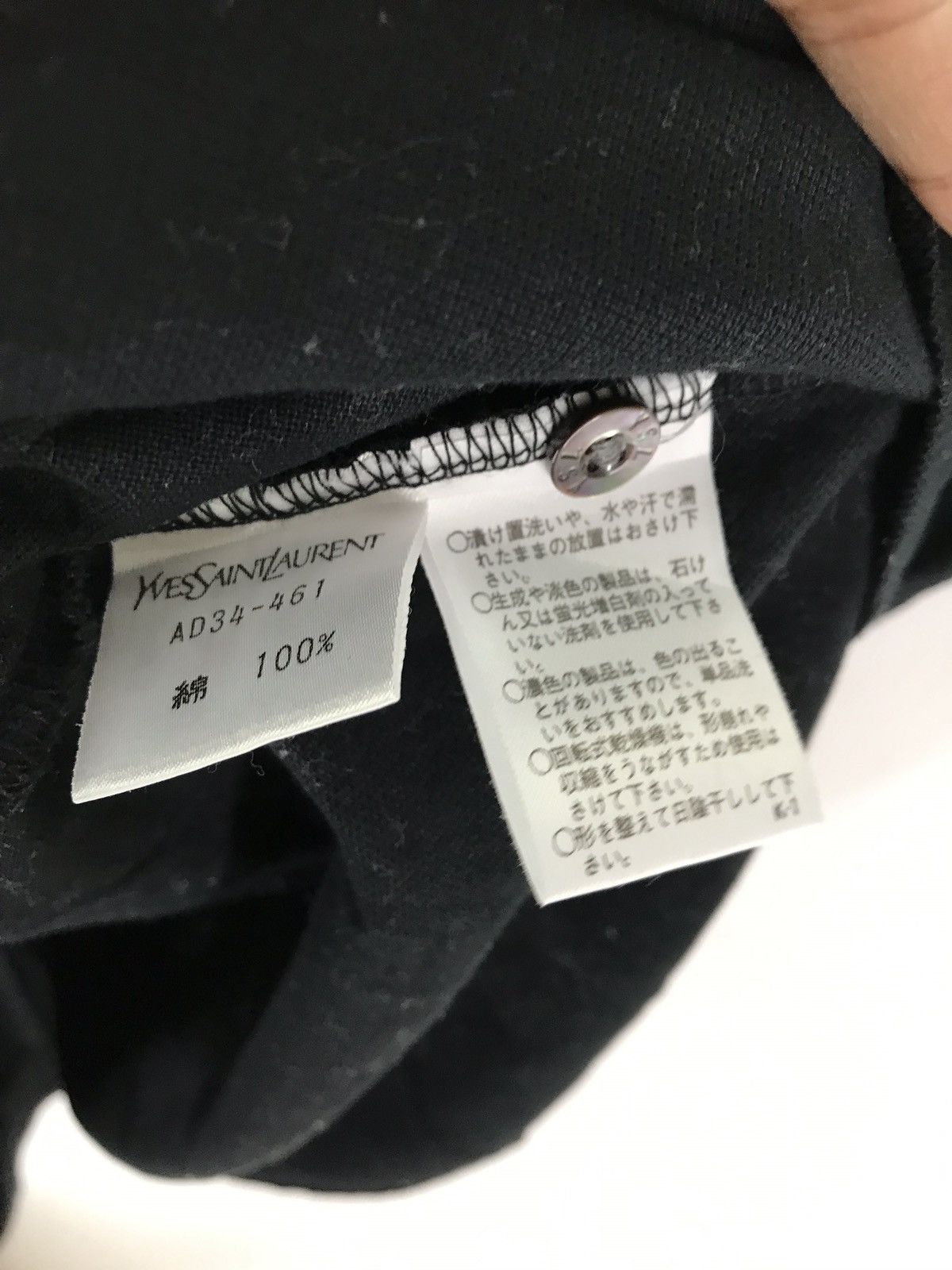 Yves Saint Laurent Vintage Yves Saint Laurent Black Embroidered Logo Tshirt Size US L / EU 52-54 / 3 - 6 Thumbnail