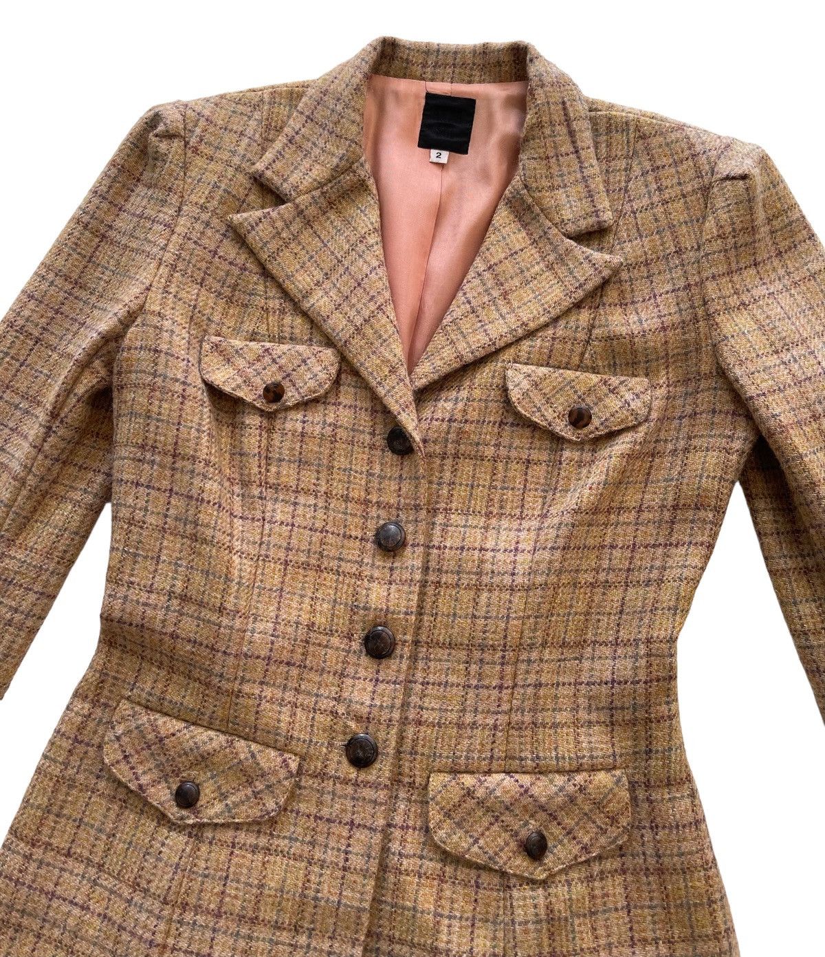 Anna Sui × Designer Anna Sui Tartan Coat Jacket Size XS / US 0-2 / IT 36-38 - 1 Thumbnail
