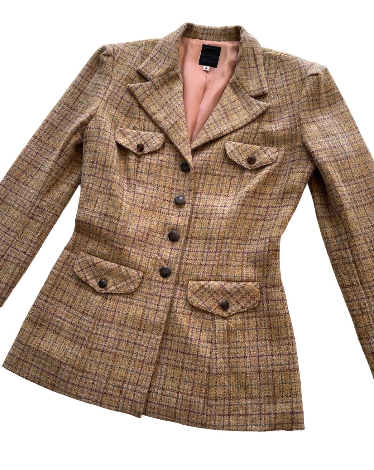 Anna Sui × Designer Anna Sui Tartan Coat Jacket Size XS / US 0-2 / IT 36-38 - 4 Thumbnail