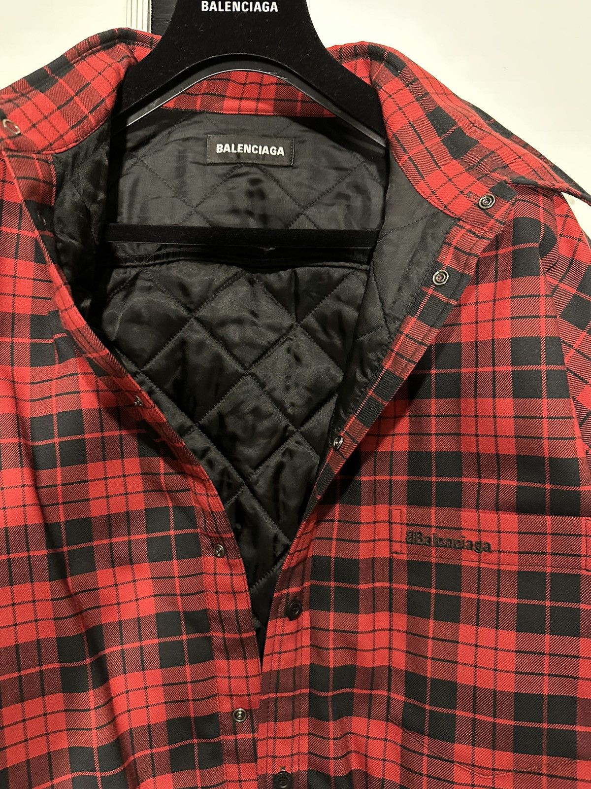 Balenciaga Balenciaga FW2020 Quilted Flannel/Shirt Size US L / EU 52-54 / 3 - 5 Thumbnail
